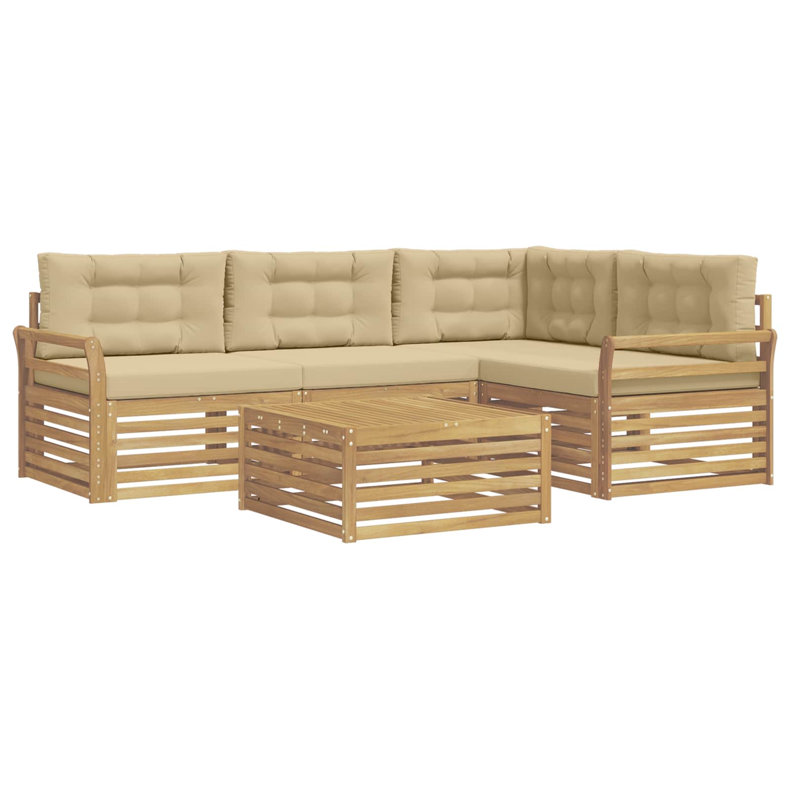 Ensemble de canapés d'extérieur 5 pcs Blanc et Beige - XIOS