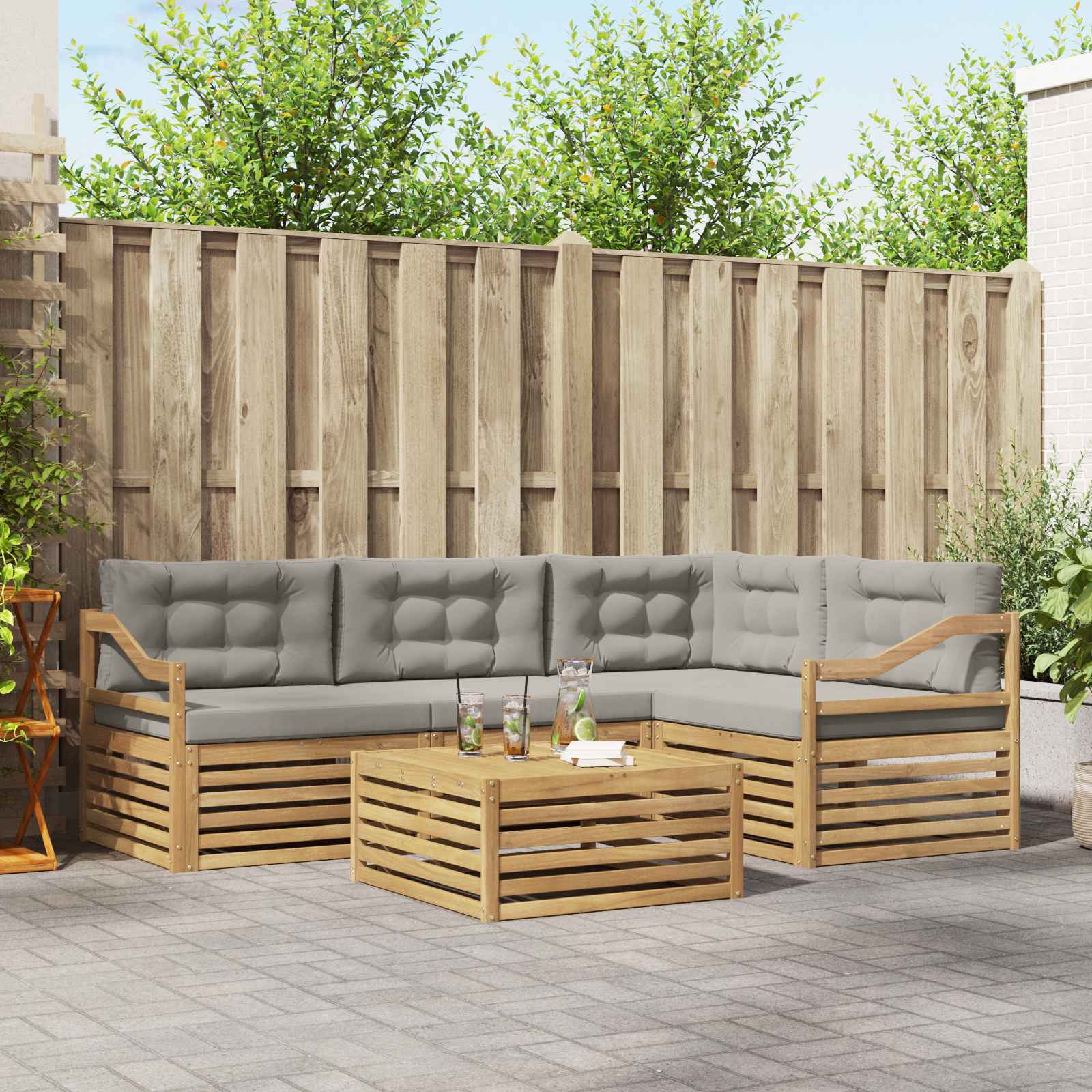 Ensemble de canapés d'extérieur avec coussin 5 pcs - XIOS