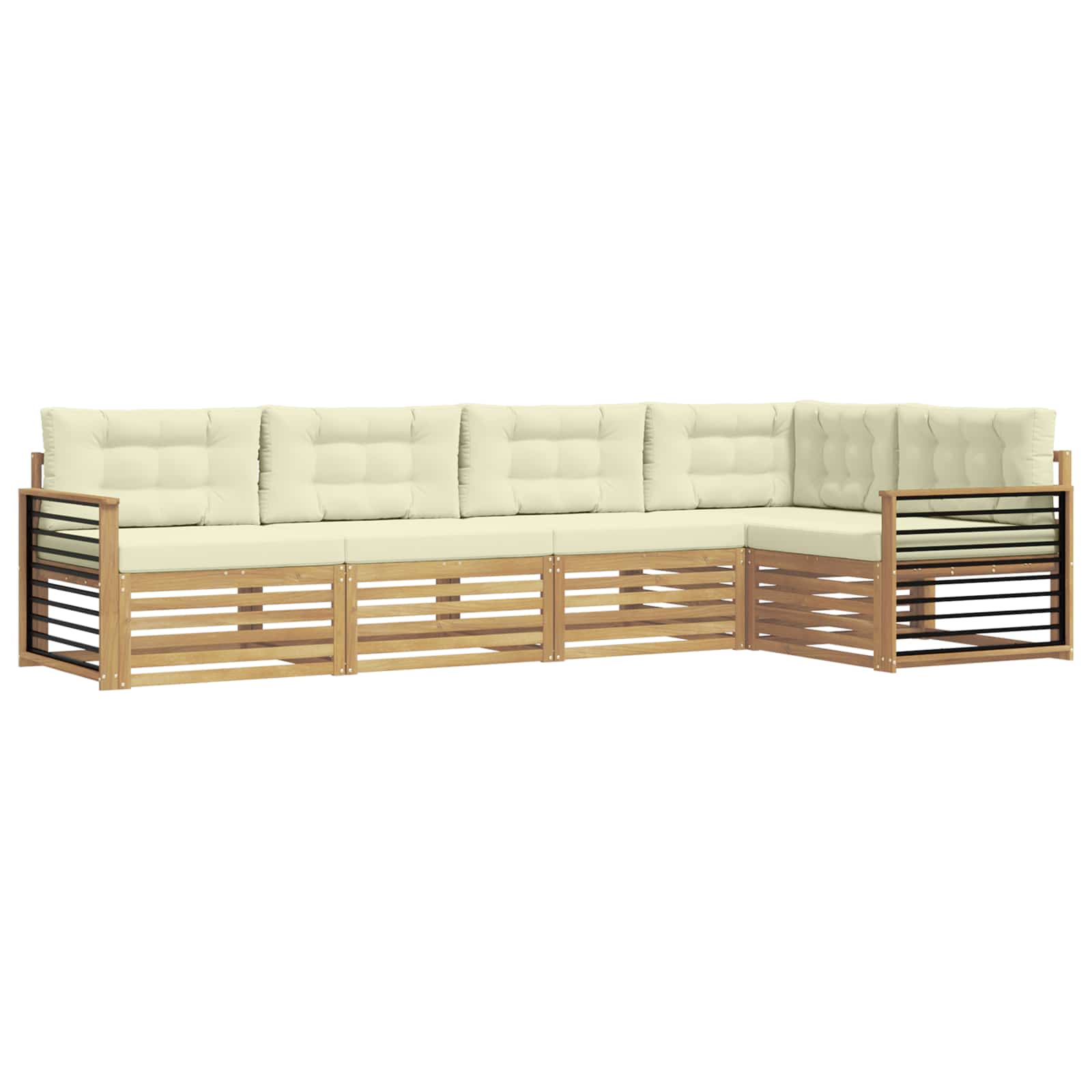 Ensemble de canapés d'extérieur 6 pcs Blanc et crème Polyester - XIOS