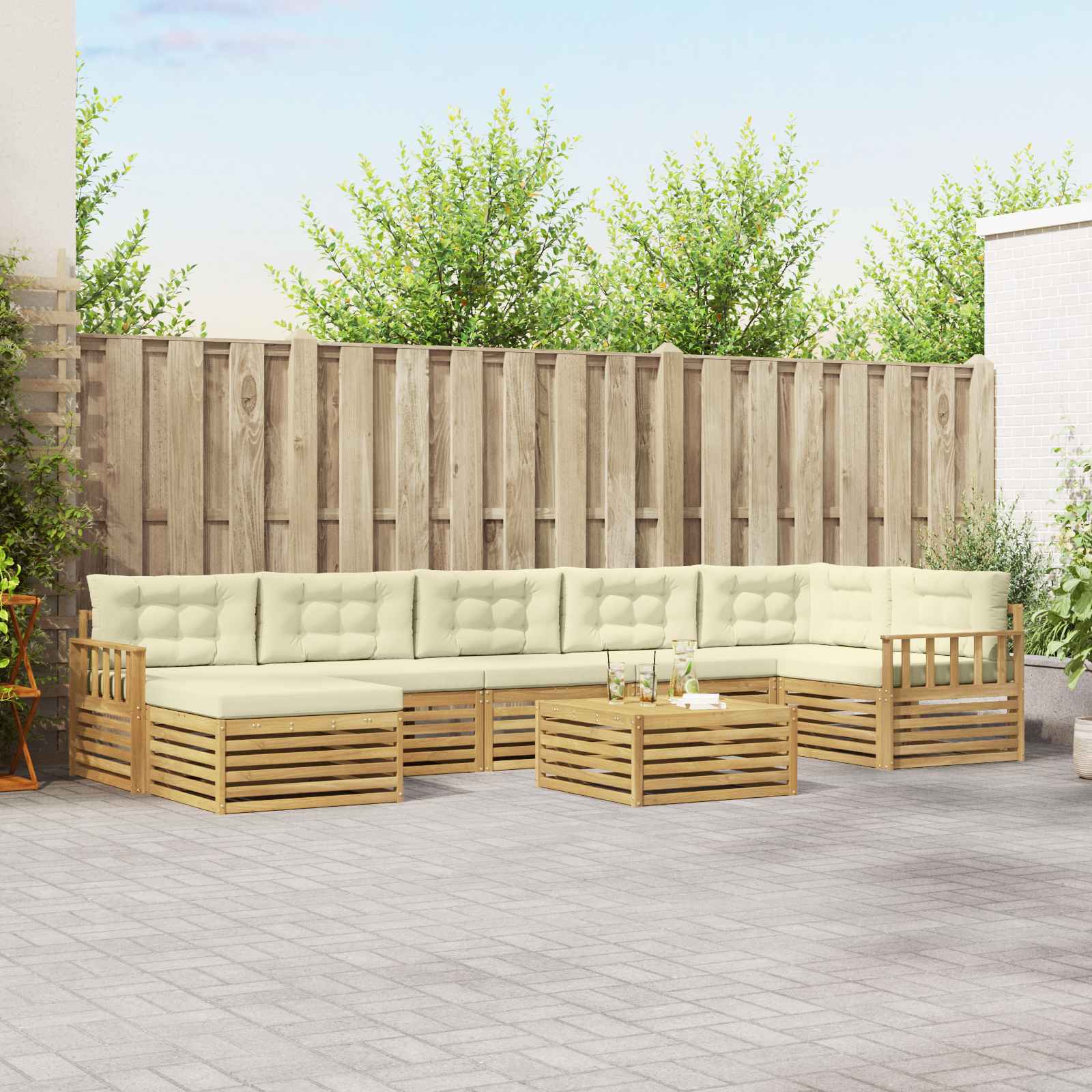 Ensemble de canapés d'extérieur avec coussin 8 pcs - XIOS
