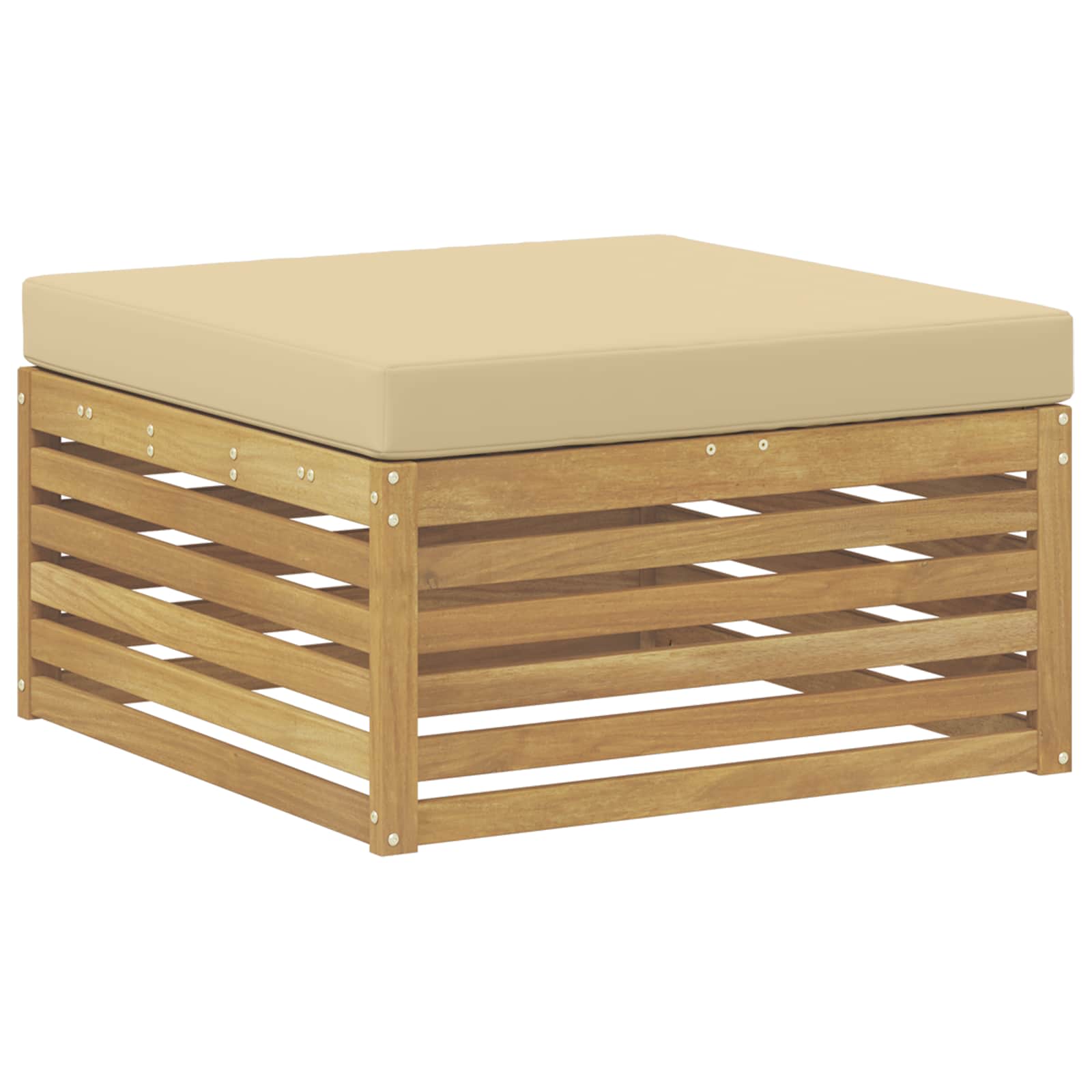 Ensembles de canapés 6 pcs Blanc et Beige Bois d'Acacia Massif - XIOS
