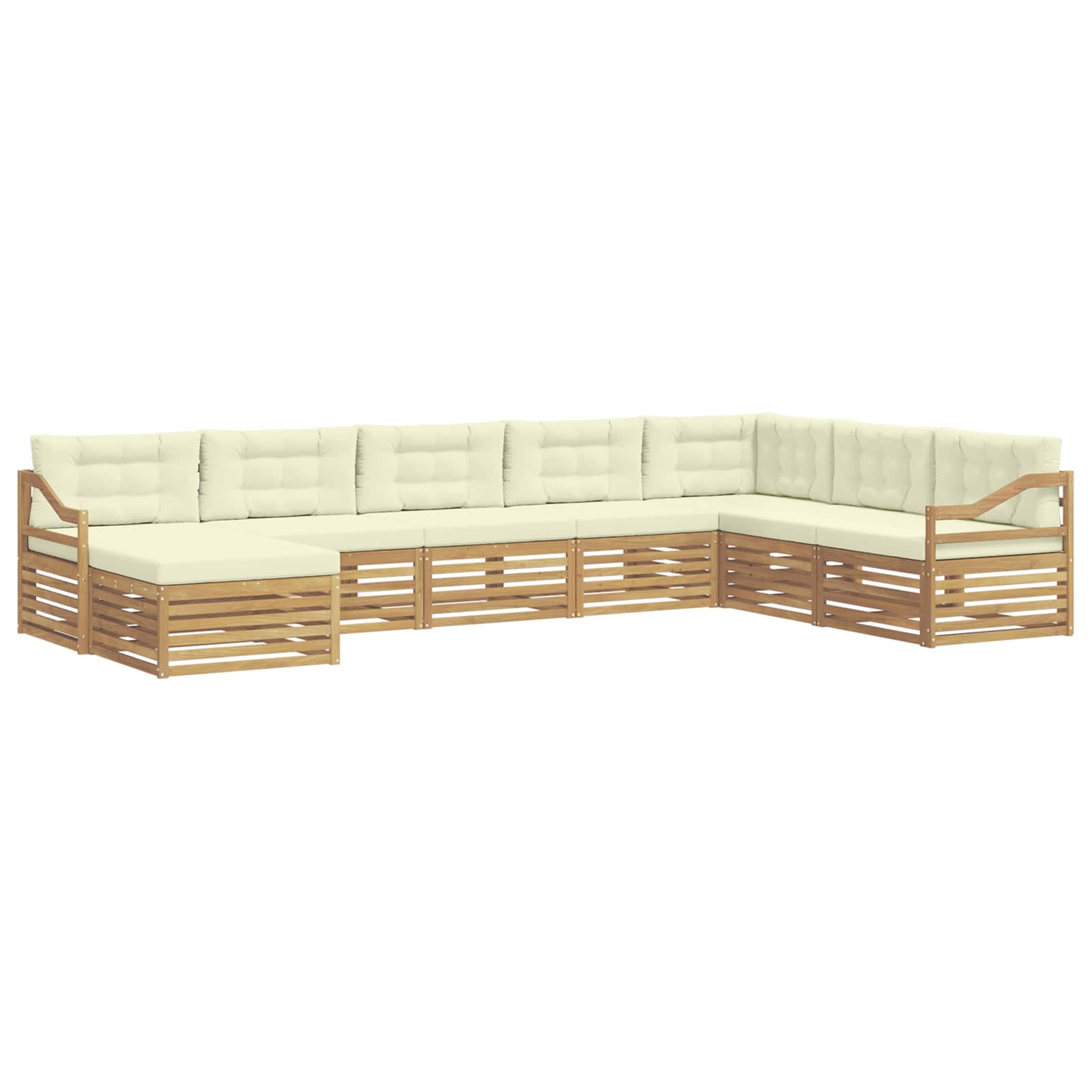Ensemble de canapés d'extérieur 8 pcs Blanc et crème Polyester - XIOS