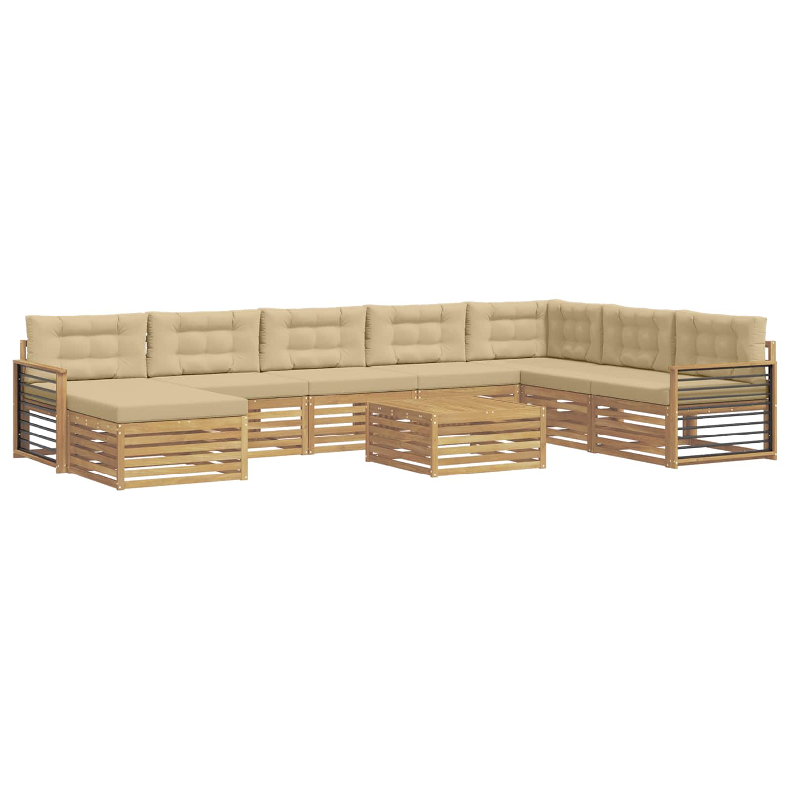 Ensemble de canapés d'extérieur 9 pcs Blanc et Beige - XIOS