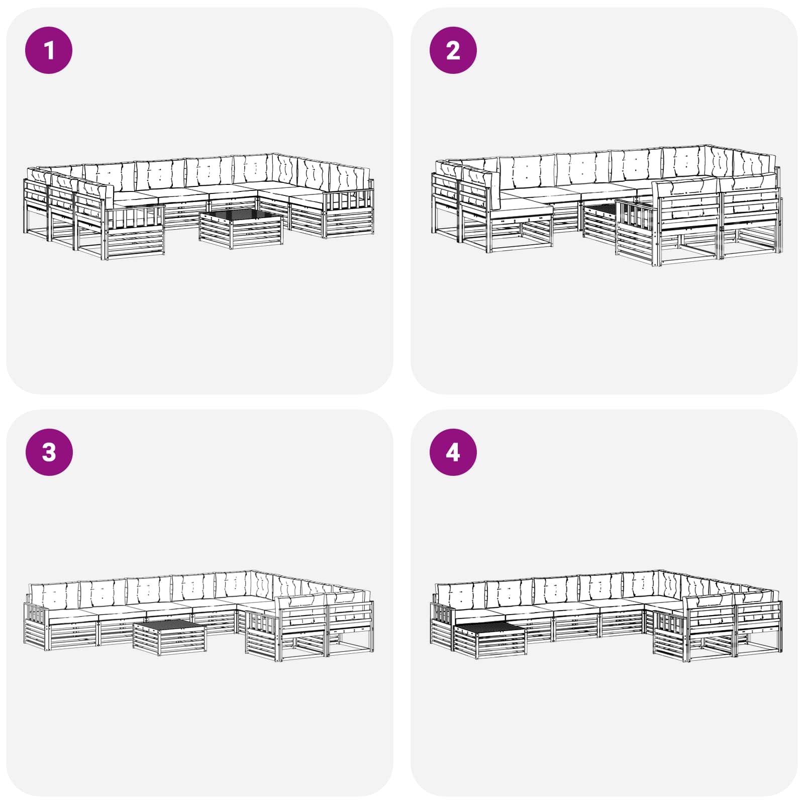 Ensemble de canapés d'extérieur 10 pcs Blanc et anthracite - XIOS