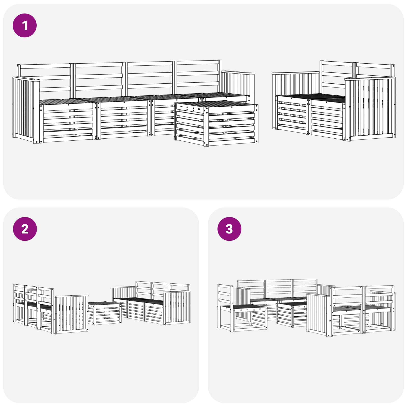 Ensemble de canapés d'extérieur 7 pcs Blanc - XIOS