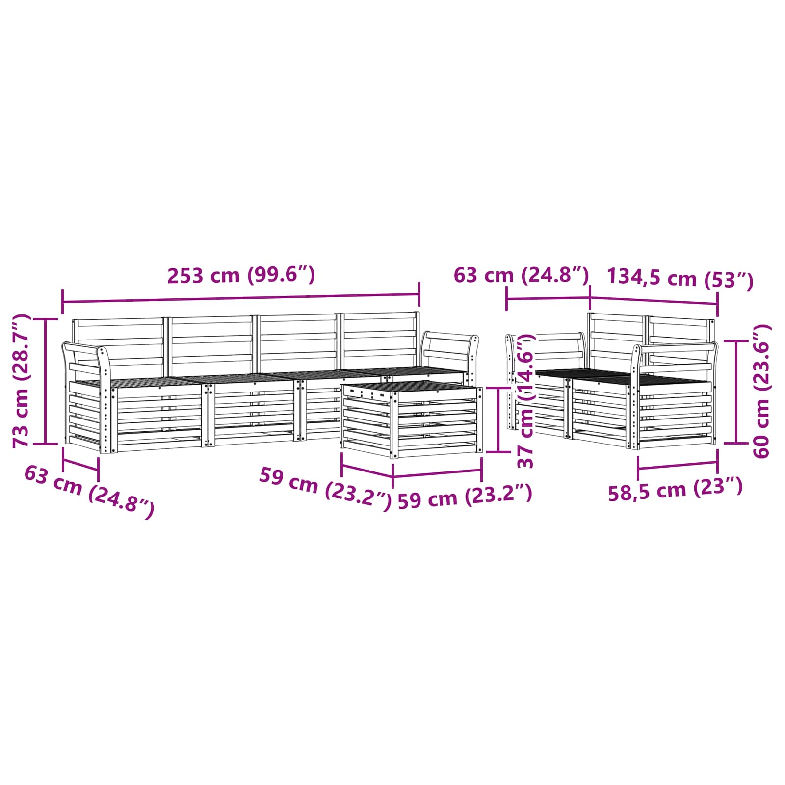 Ensemble de canapés d'extérieur 7 pcs Blanc - XIOS