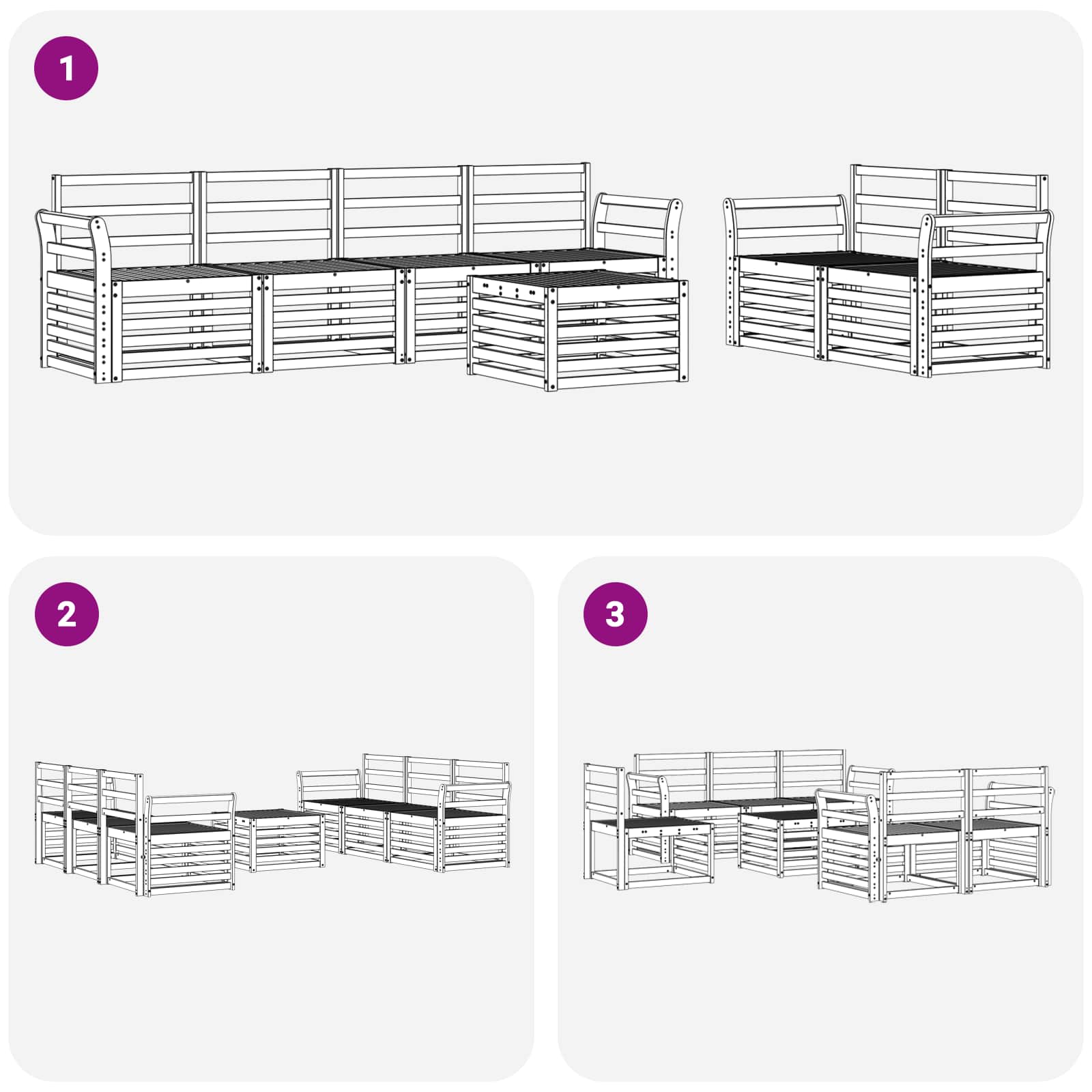 Ensemble de canapés d'extérieur 7 pcs Blanc - XIOS