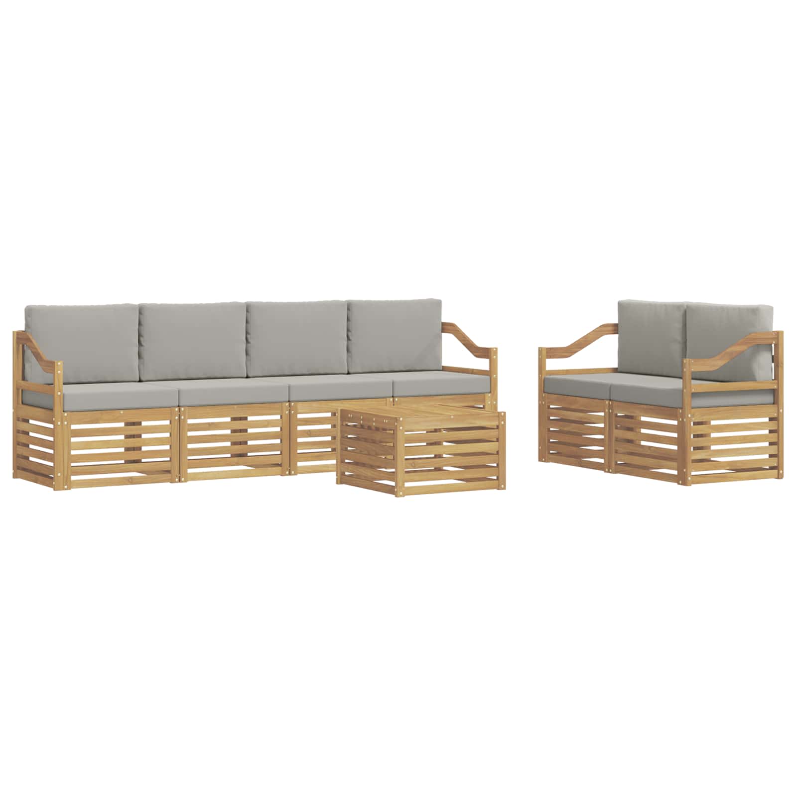 Ensemble de canapés d'extérieur 7 pcs Blanc et gris clair - XIOS