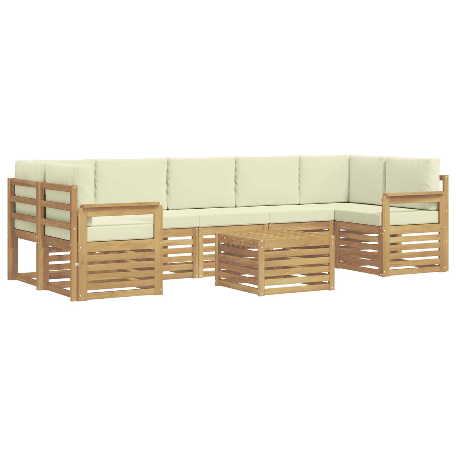 Ensemble de canapés d'extérieur 8 pcs Blanc et crème Polyester - XIOS