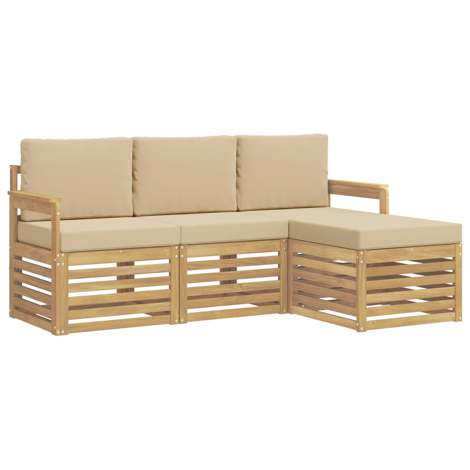 Ensemble de canapés d'extérieur 4 pcs Blanc et Beige - XIOS