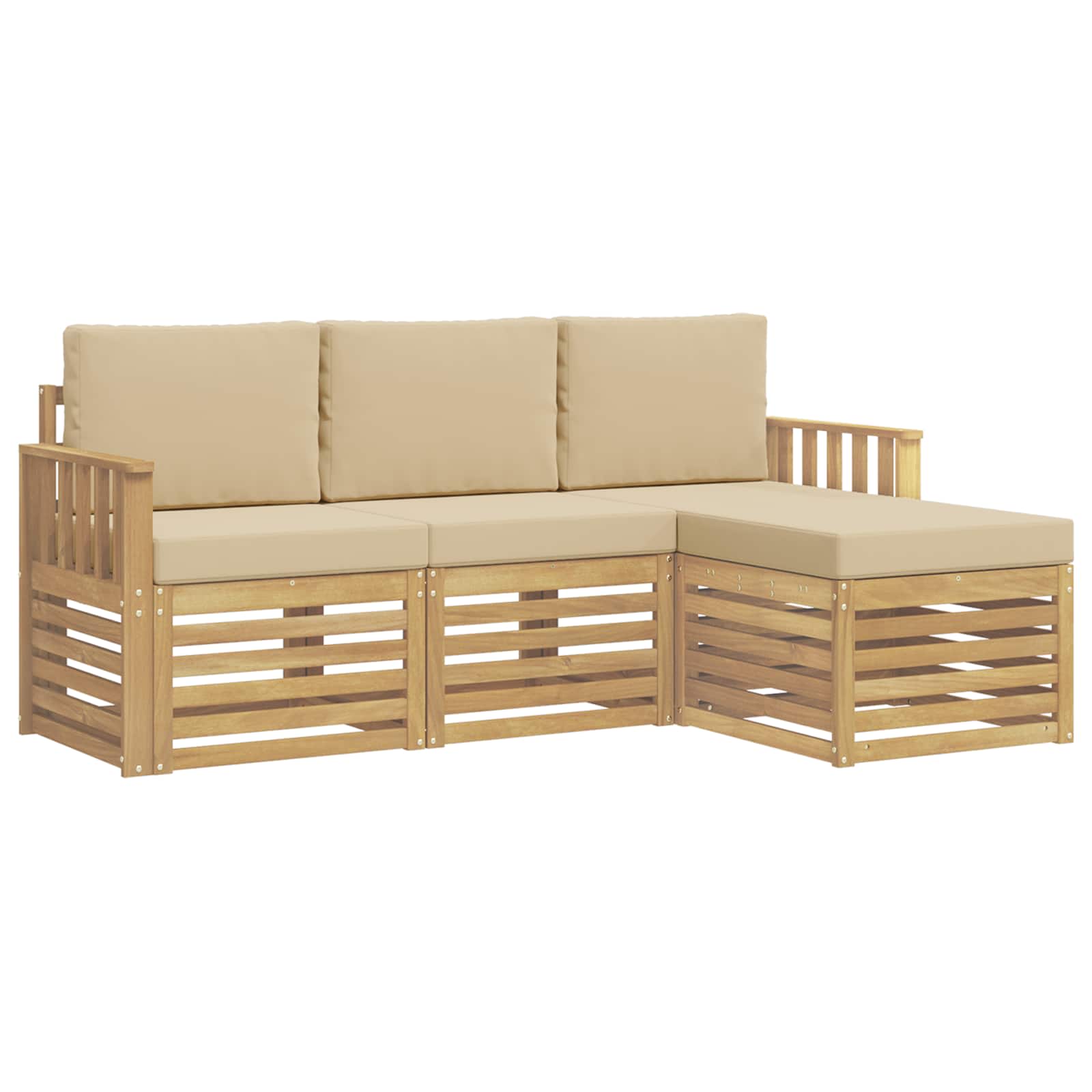 Ensemble de canapés d'extérieur 4 pcs Blanc et Beige - XIOS