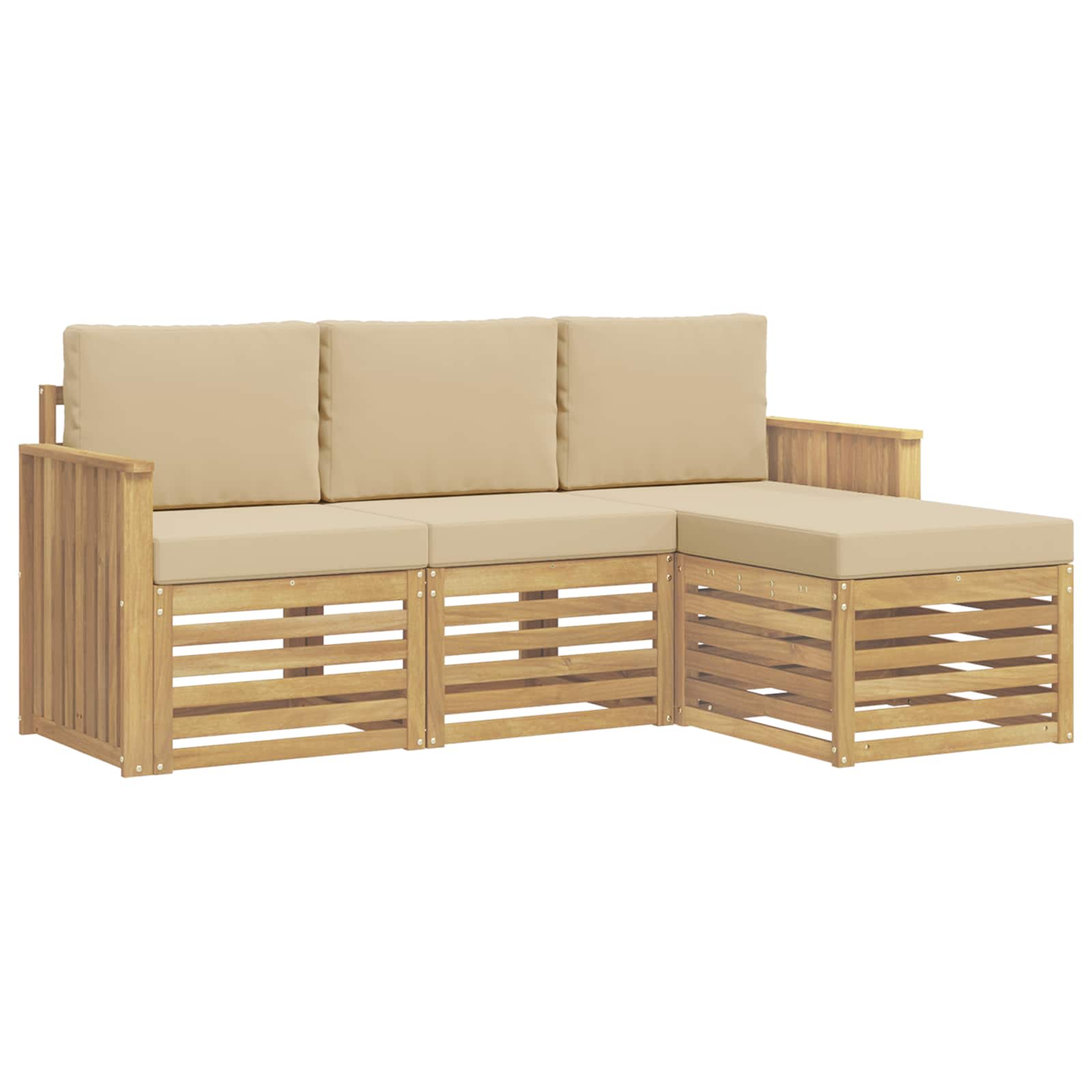 Ensemble de canapés d'extérieur 4 pcs Blanc et Beige - XIOS