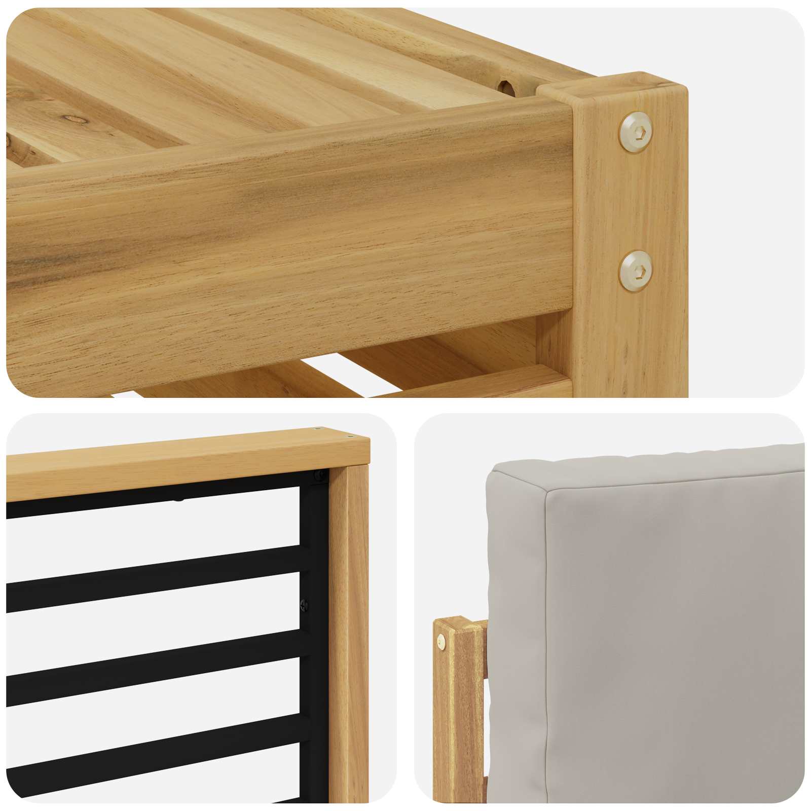 Ensemble de canapés d'extérieur 4 pcs Blanc et gris clair - XIOS