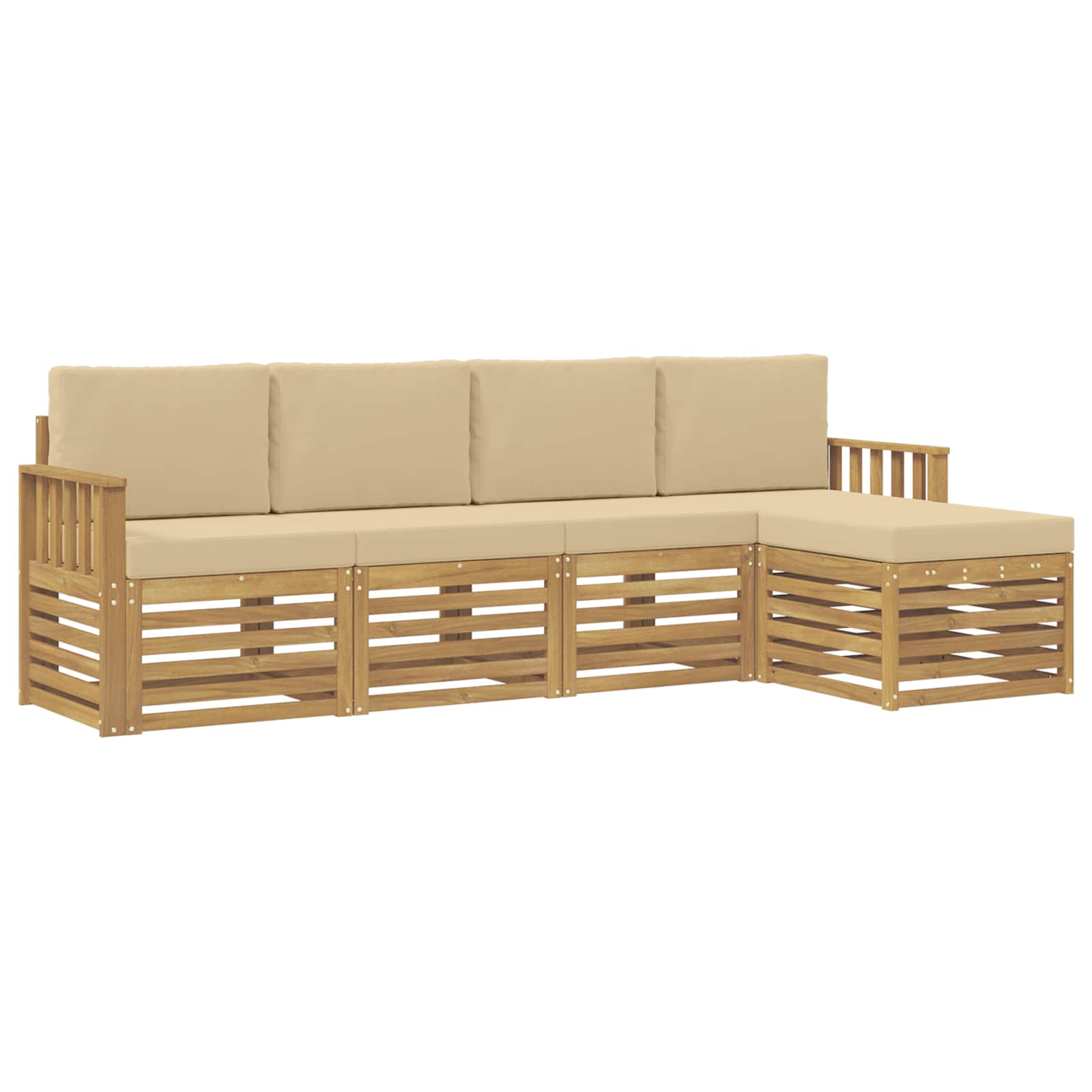 Ensemble de canapés d'extérieur 5 pcs Blanc et Beige - XIOS