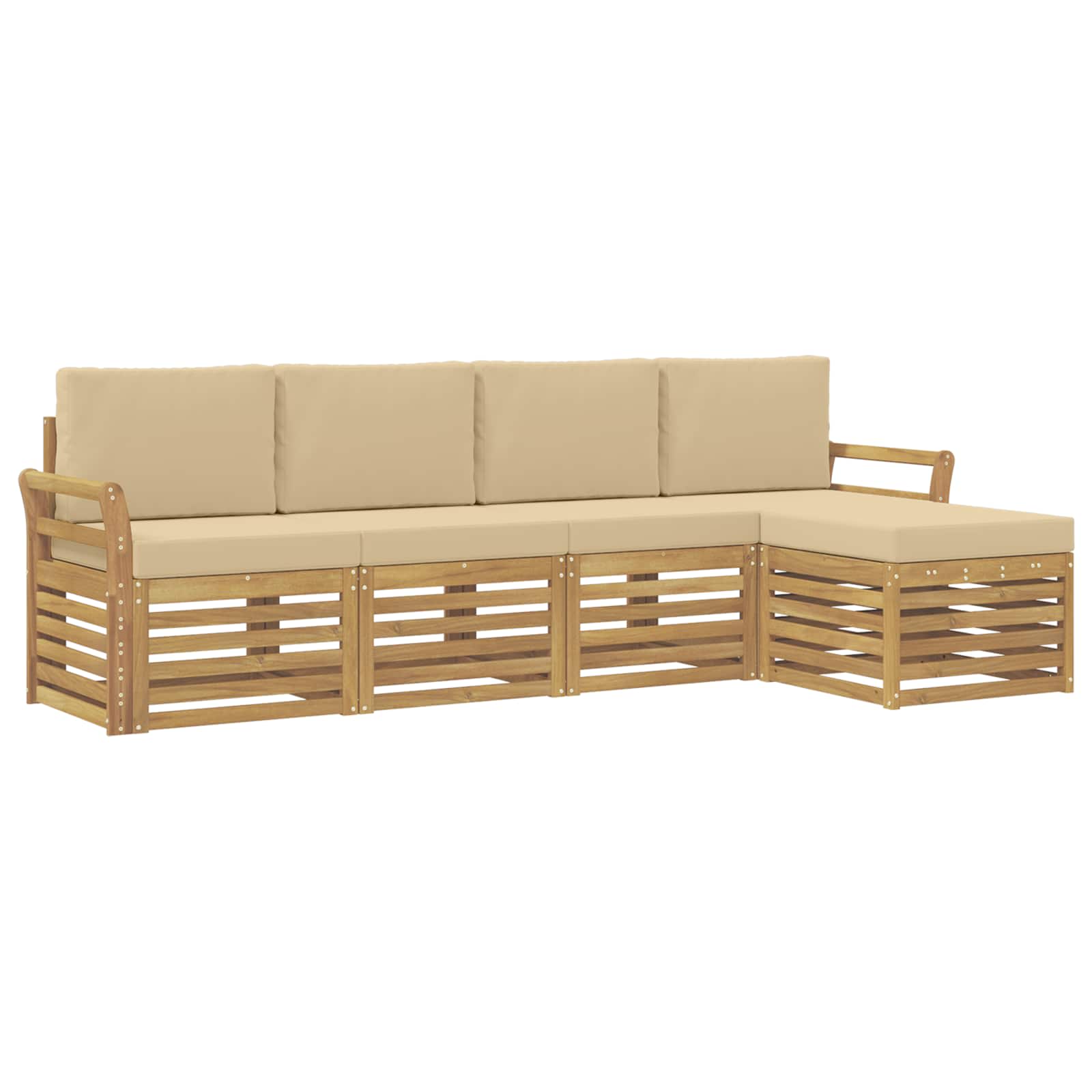Ensemble de canapés d'extérieur 5 pcs Blanc et Beige - XIOS