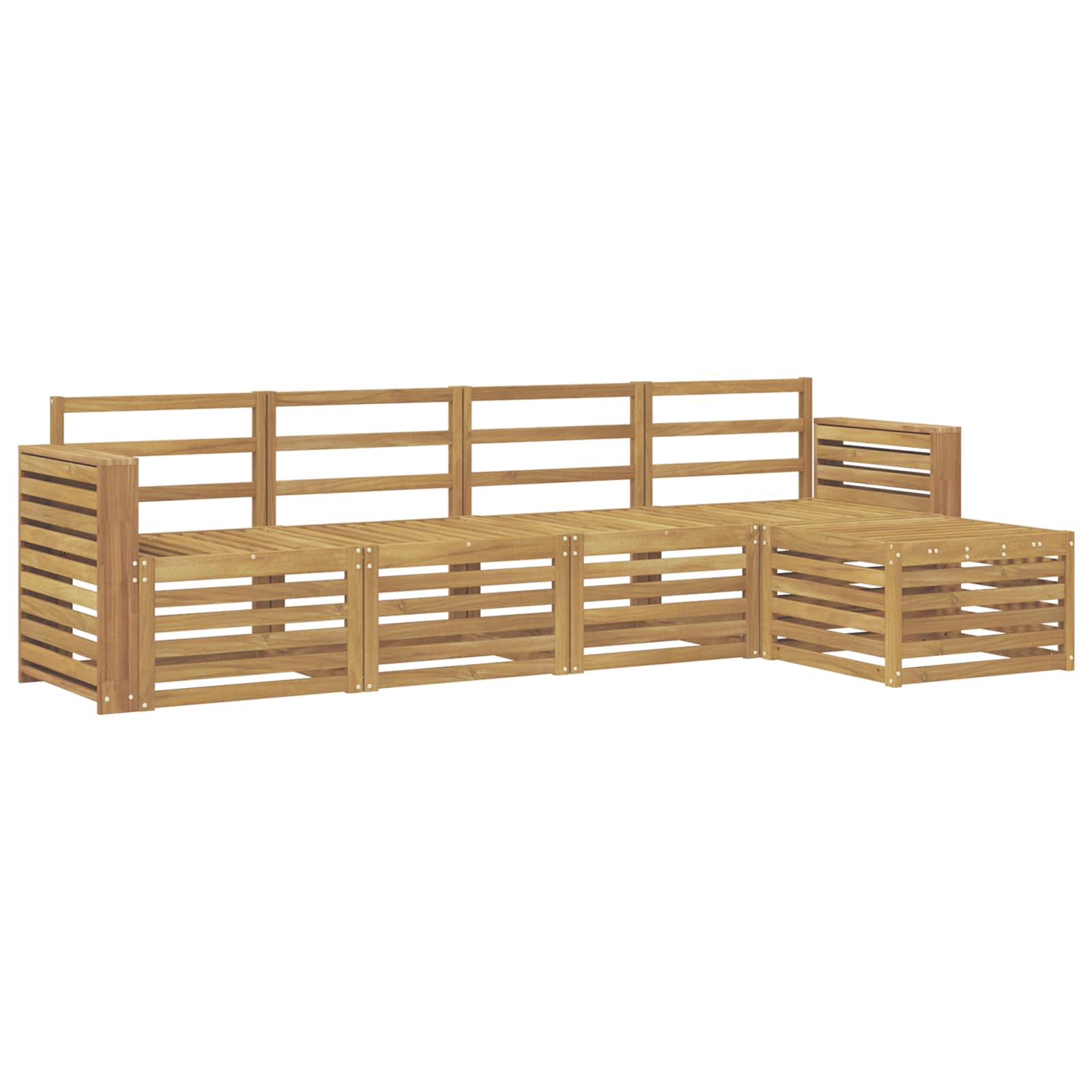 Ensemble de canapés d'extérieur 5 pcs Blanc 257 x 122,5 x 73 cm - XIOS
