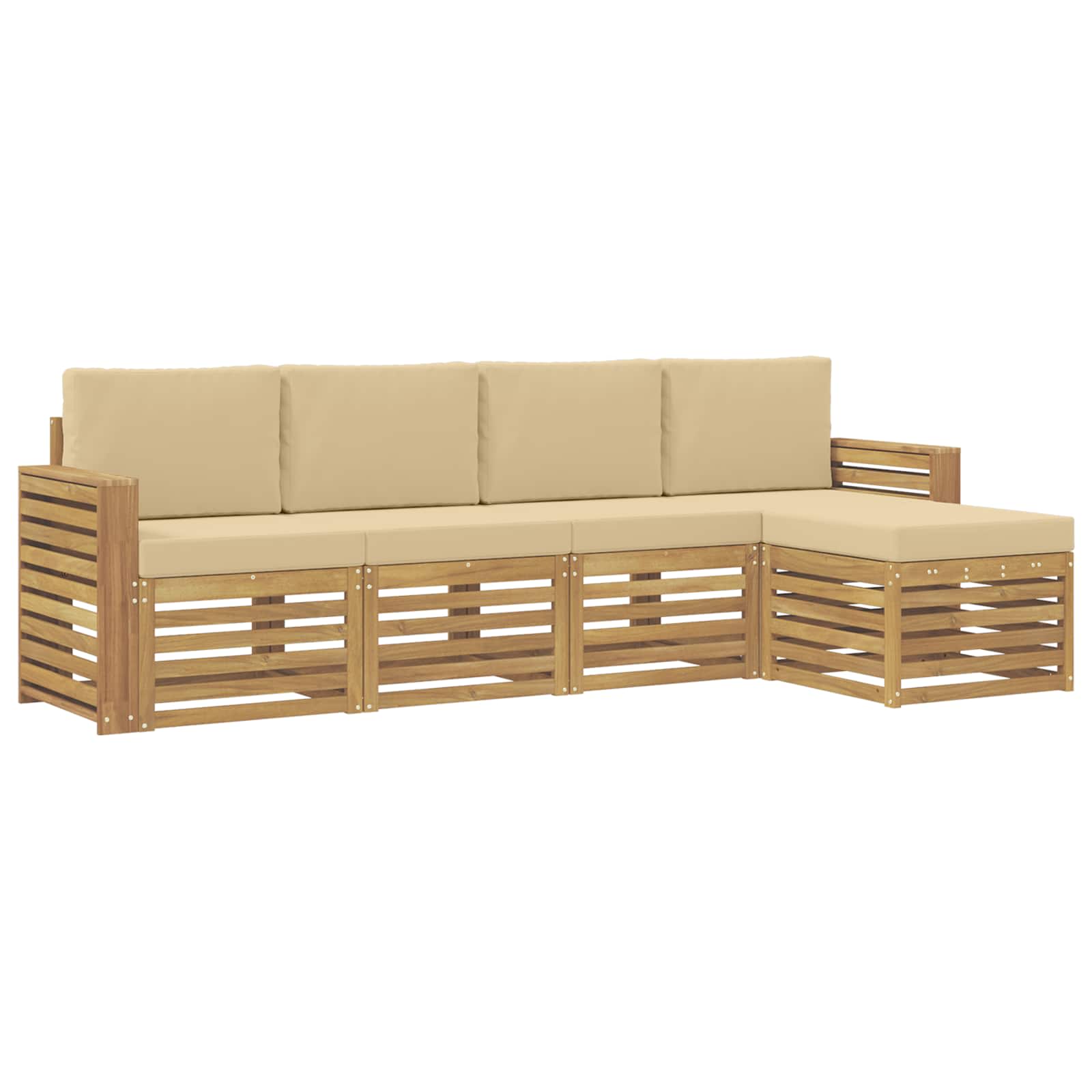 Ensemble de canapés d'extérieur 5 pcs Blanc et Beige - XIOS
