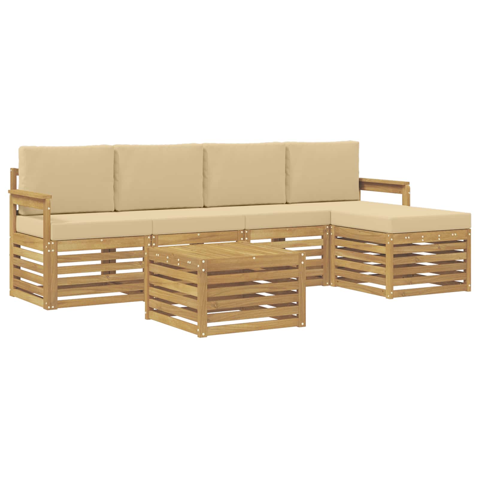 Ensemble de canapés d'extérieur 6 pcs Blanc et Beige - XIOS