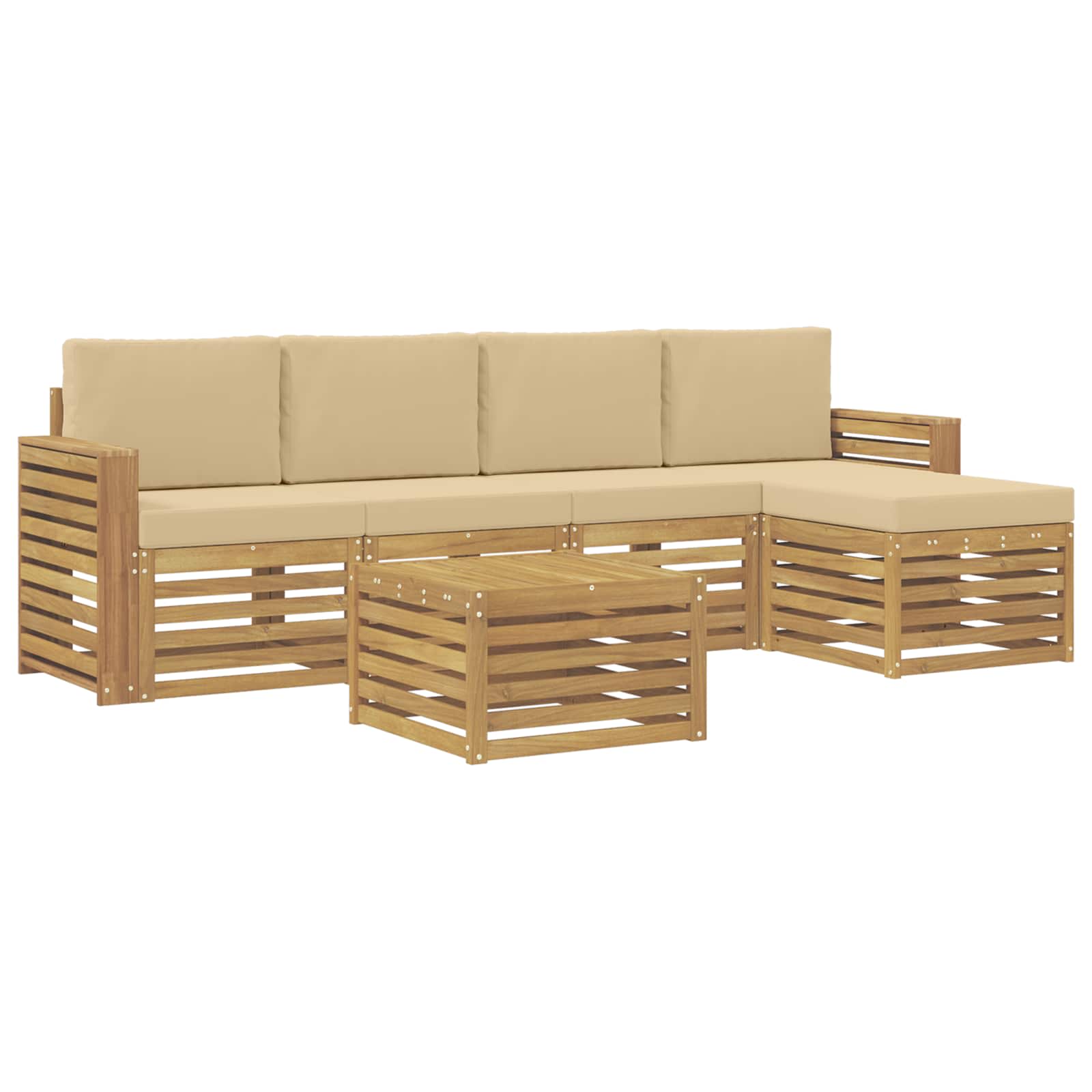 Ensemble de canapés d'extérieur 6 pcs Blanc et Beige - XIOS