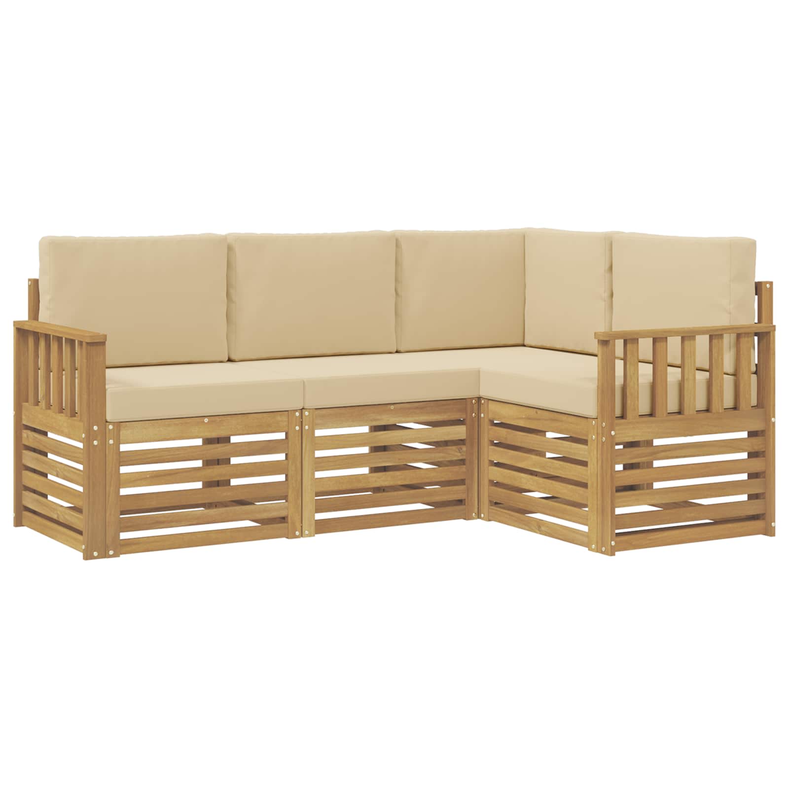 Ensemble de canapés d'extérieur 4 pcs Blanc et Beige - XIOS
