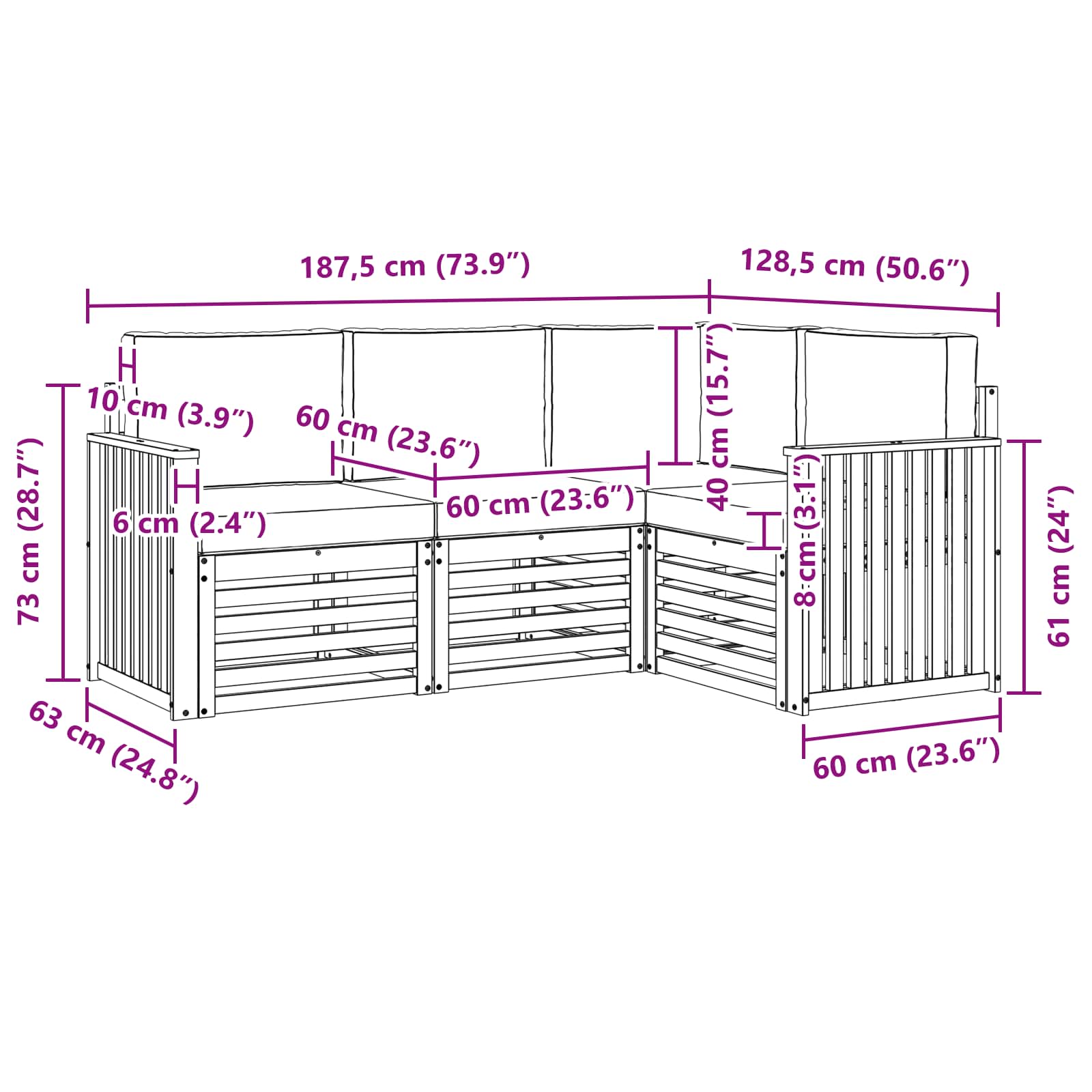 Ensembles de canapés 4 pcs Blanc et anthracite - XIOS