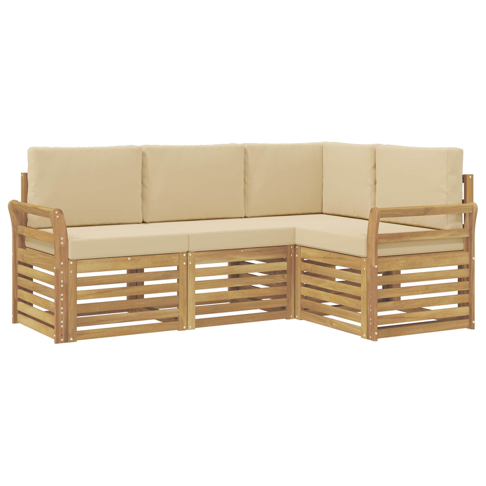 Ensembles de canapés 4 pcs Blanc et Beige 190 x 130,5 x 73 cm - XIOS