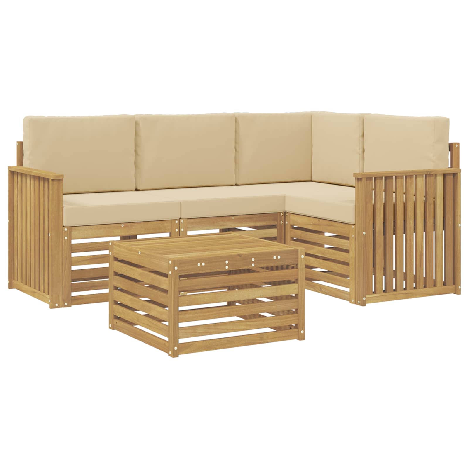 Ensemble de canapés d'extérieur 5 pcs Blanc et Beige - XIOS