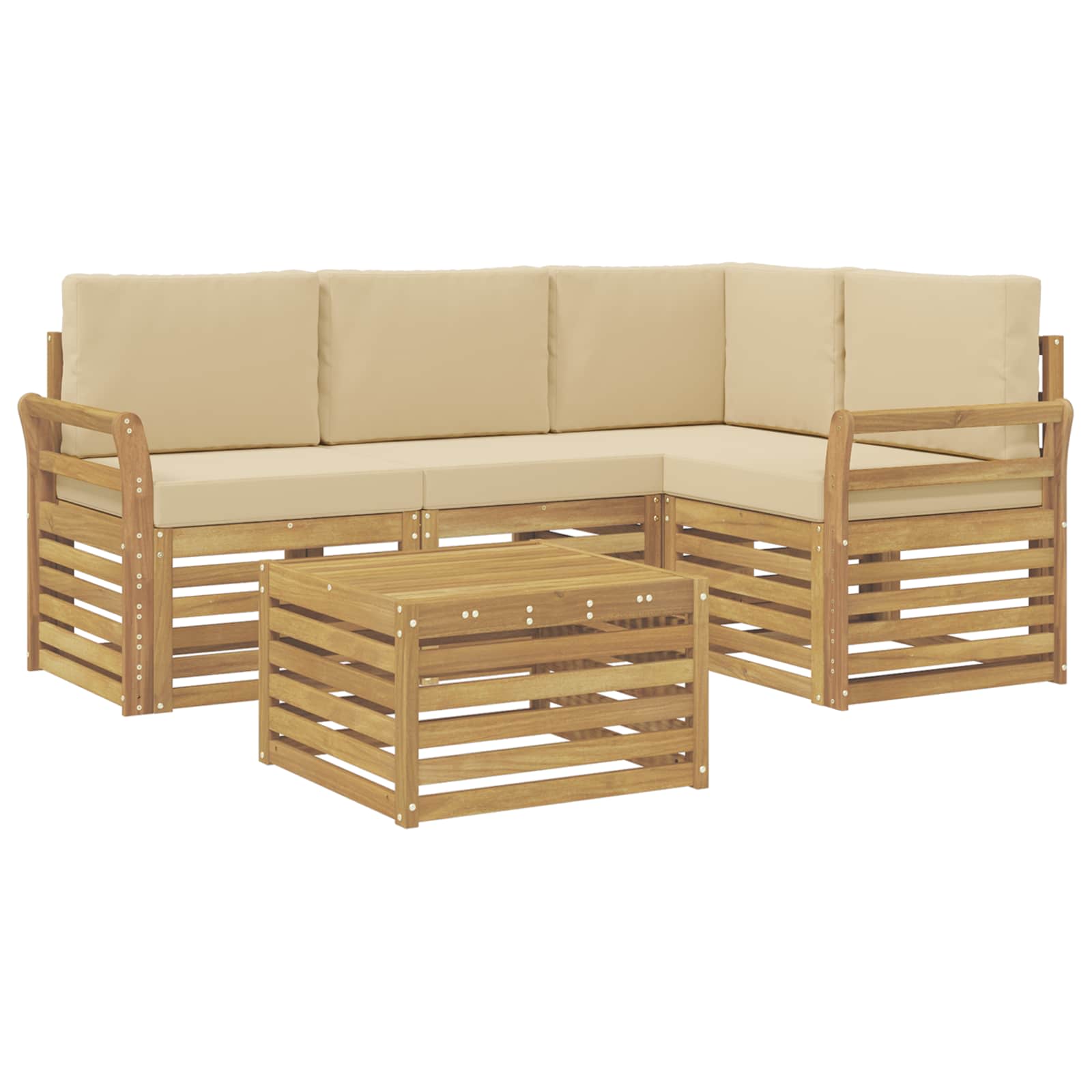 Ensemble de canapés d'extérieur 5 pcs Blanc et Beige - XIOS
