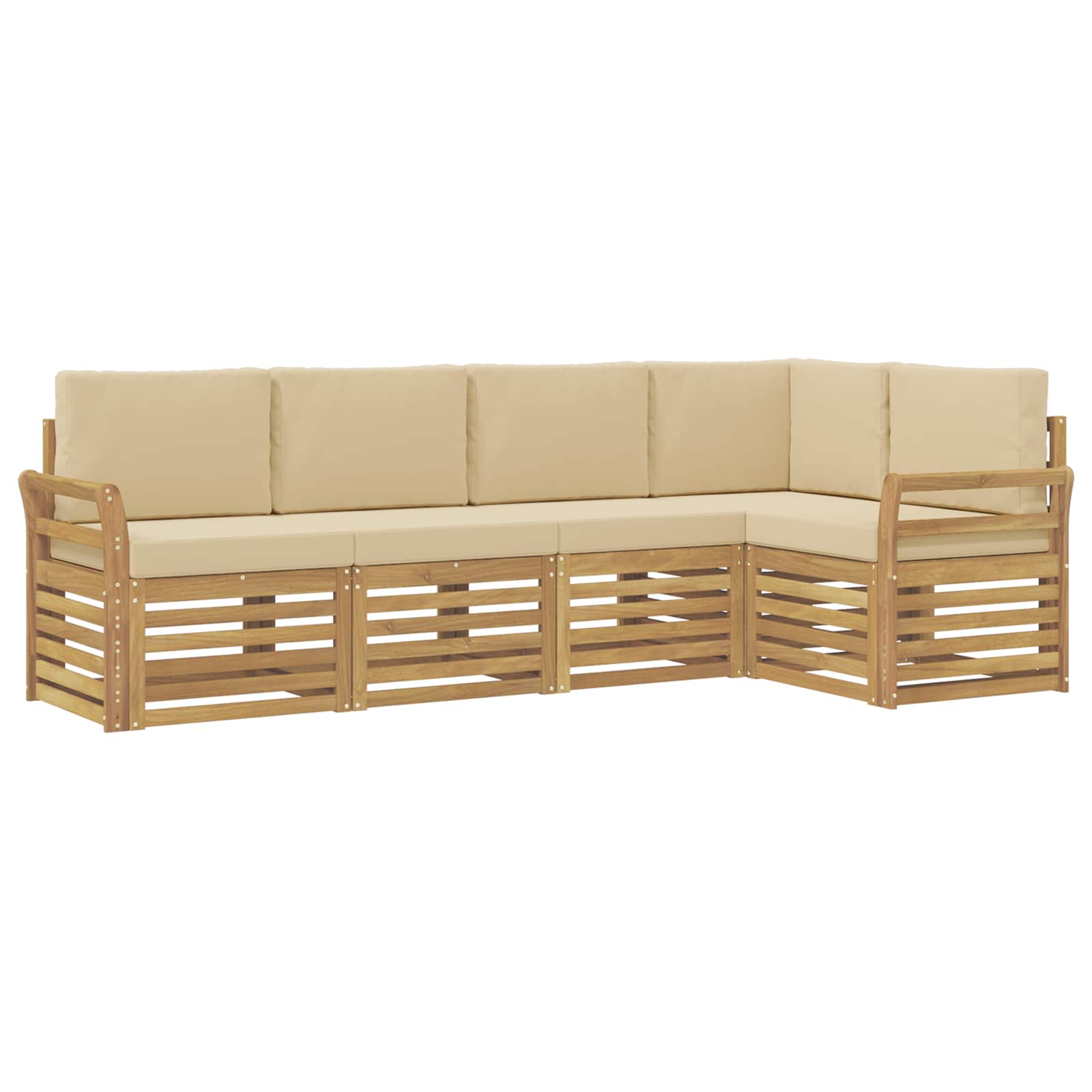 Ensemble de canapés d'extérieur 5 pcs Blanc et Beige - XIOS