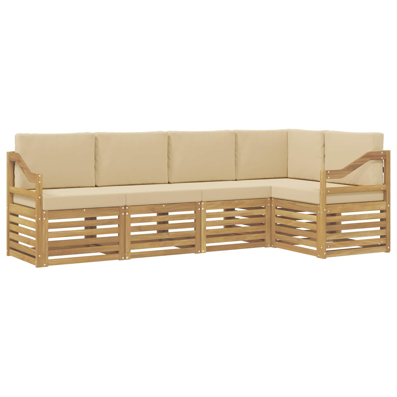 Ensemble de canapés d'extérieur 5 pcs Blanc et Beige - XIOS