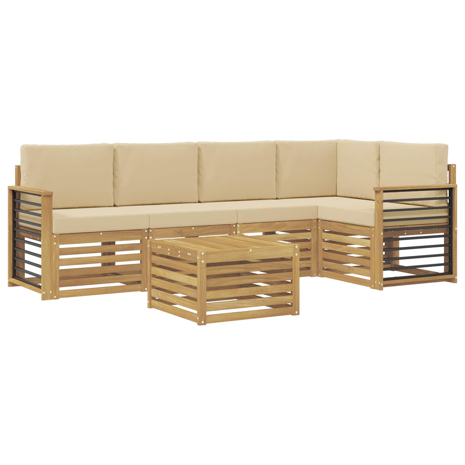 Ensemble de canapés d'extérieur 6 pcs Blanc et Beige - XIOS