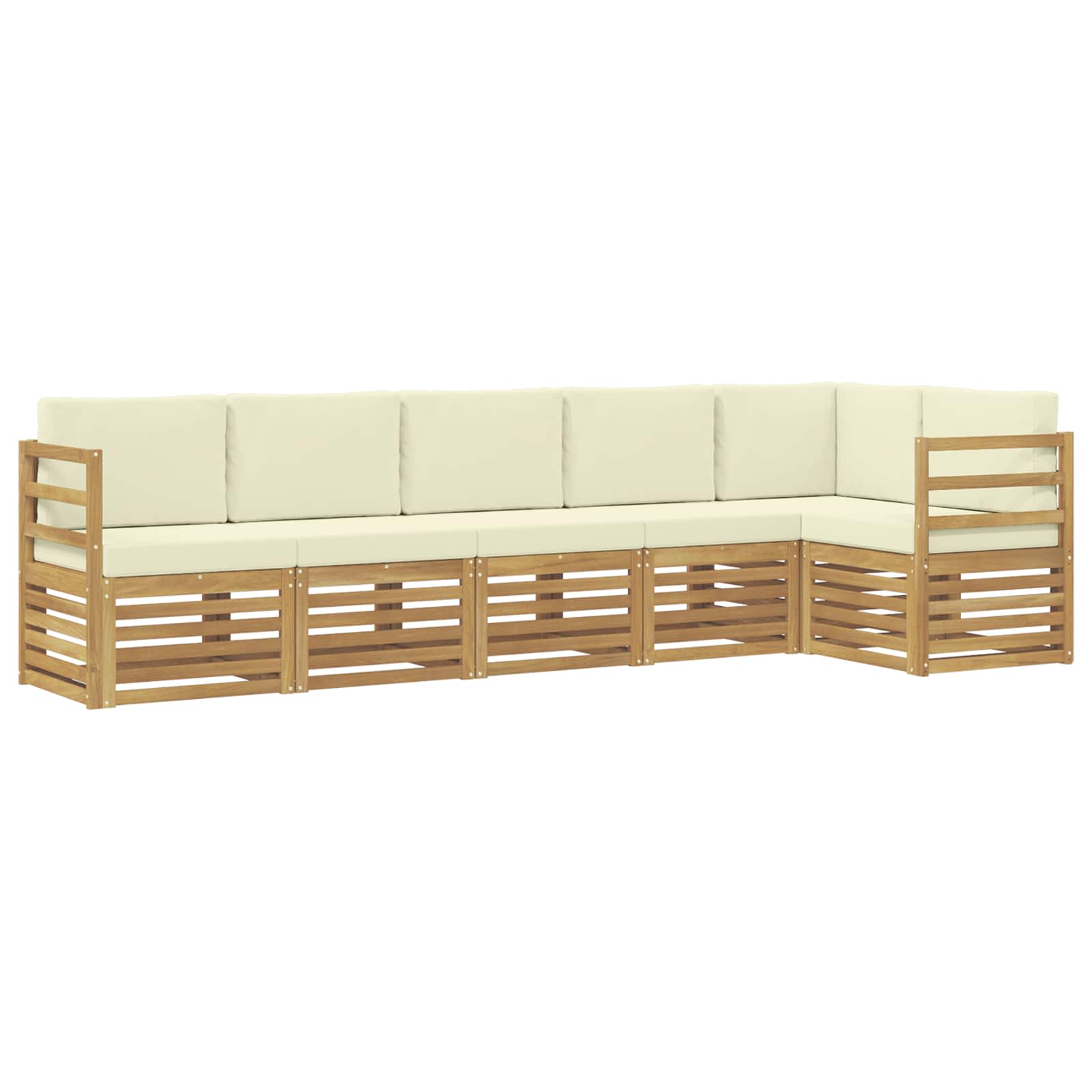 Ensemble de canapé d'angle avec coussin 6 pcs Blanc et crème - XIOS