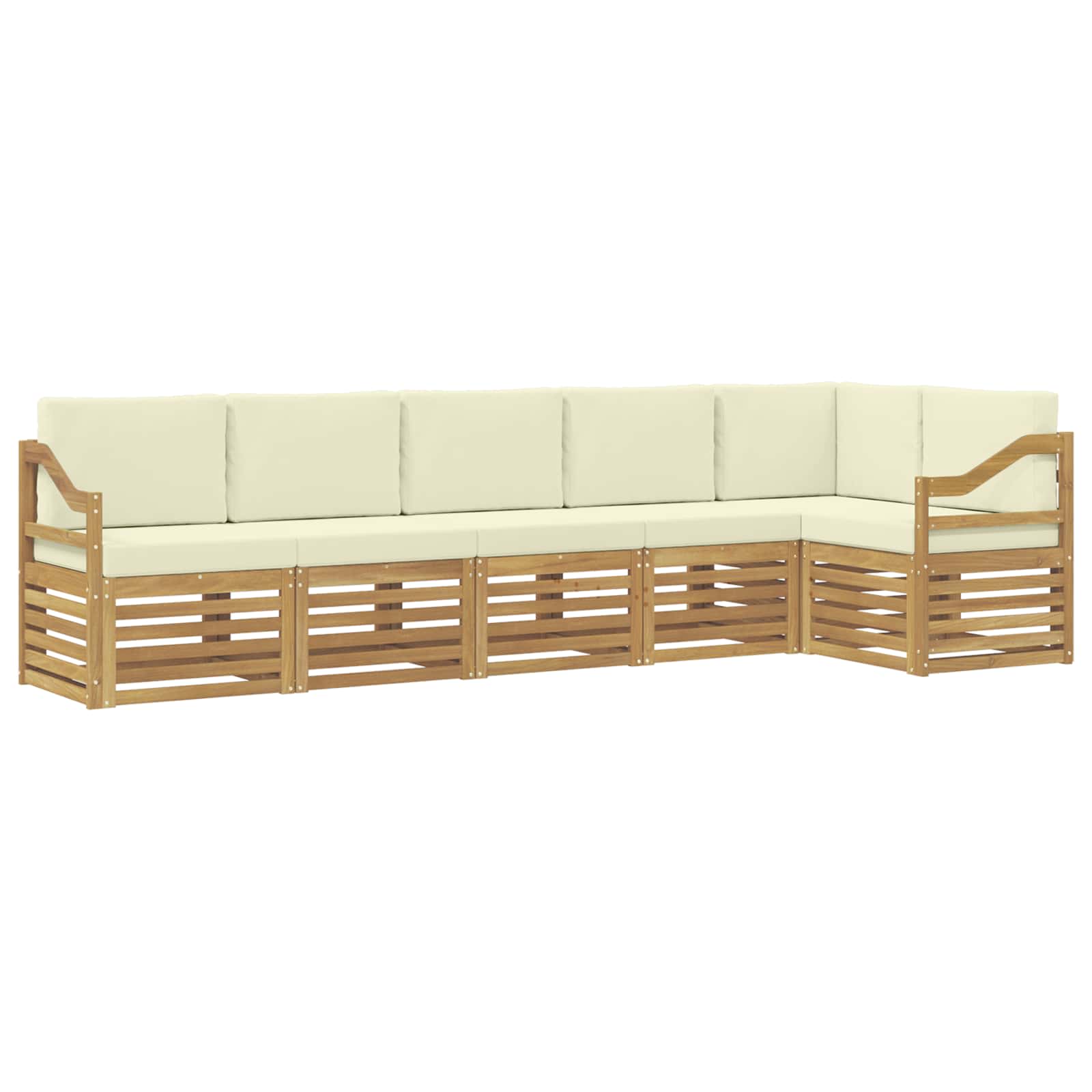 Ensemble de canapé d'angle avec coussin 6 pcs Blanc et crème - XIOS