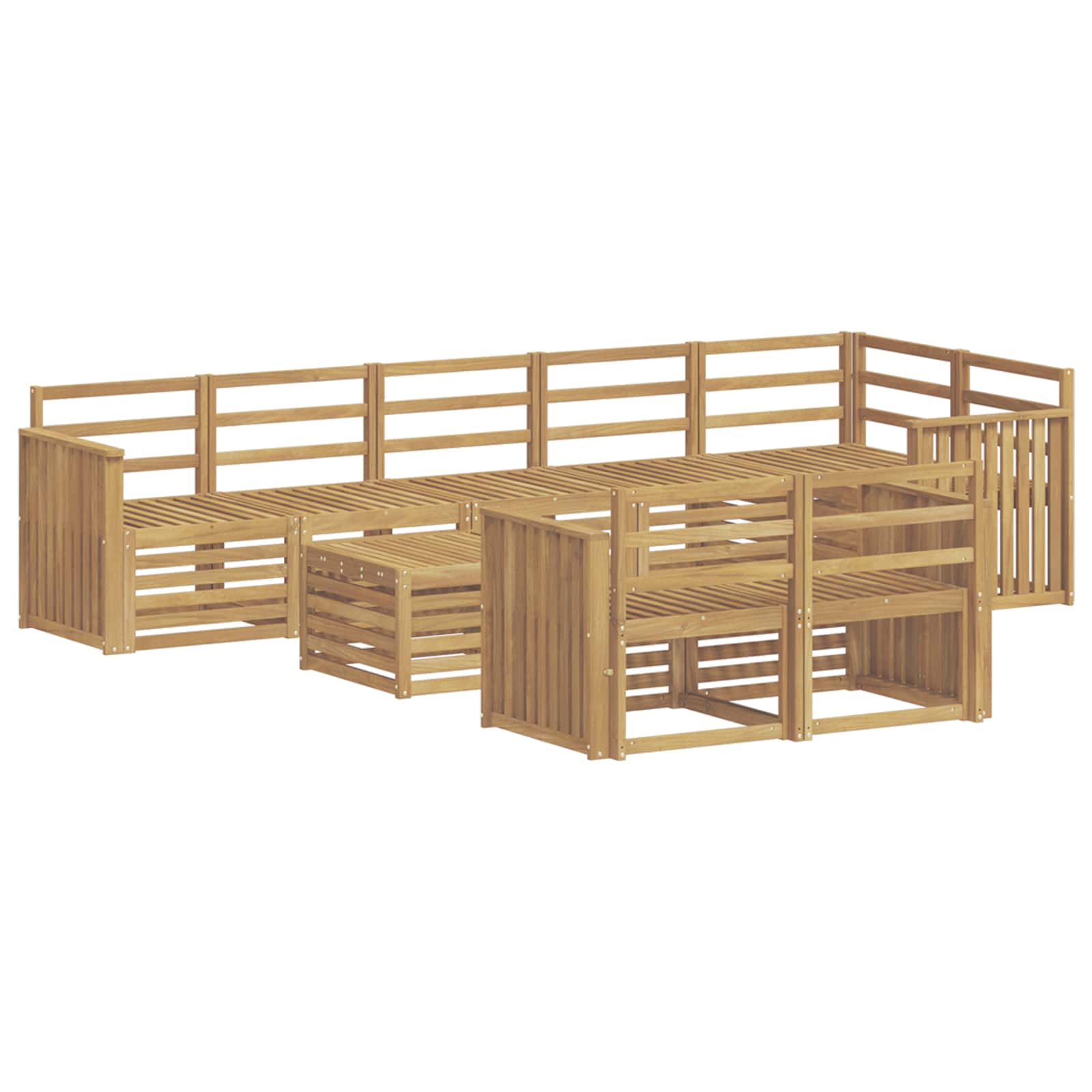 Ensemble de canapés d'extérieur 9 pcs Blanc 59 x 59 x 37 cm - XIOS