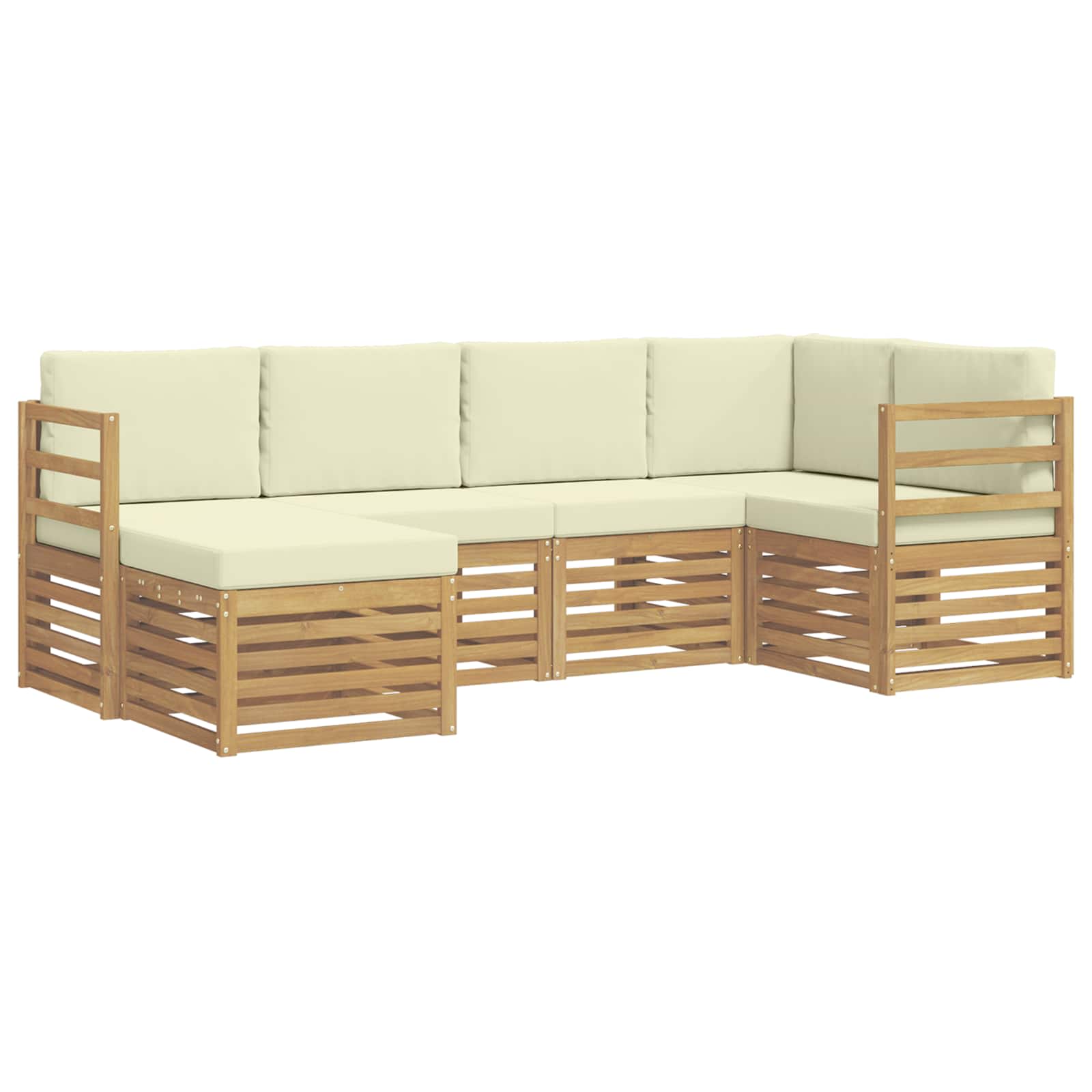 Ensemble de canapés d'extérieur 6 pcs Blanc et crème Polyester - XIOS