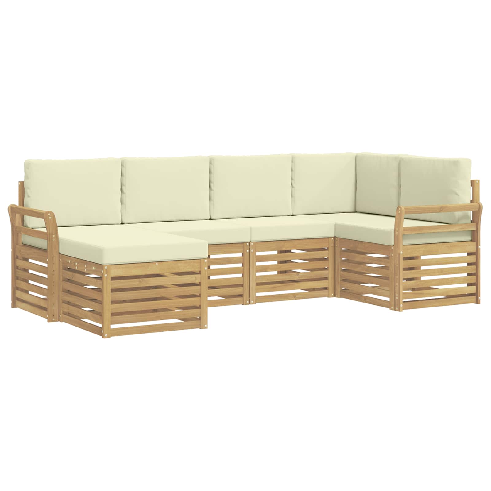 Ensemble de canapés d'extérieur 6 pcs Blanc et crème Polyester - XIOS
