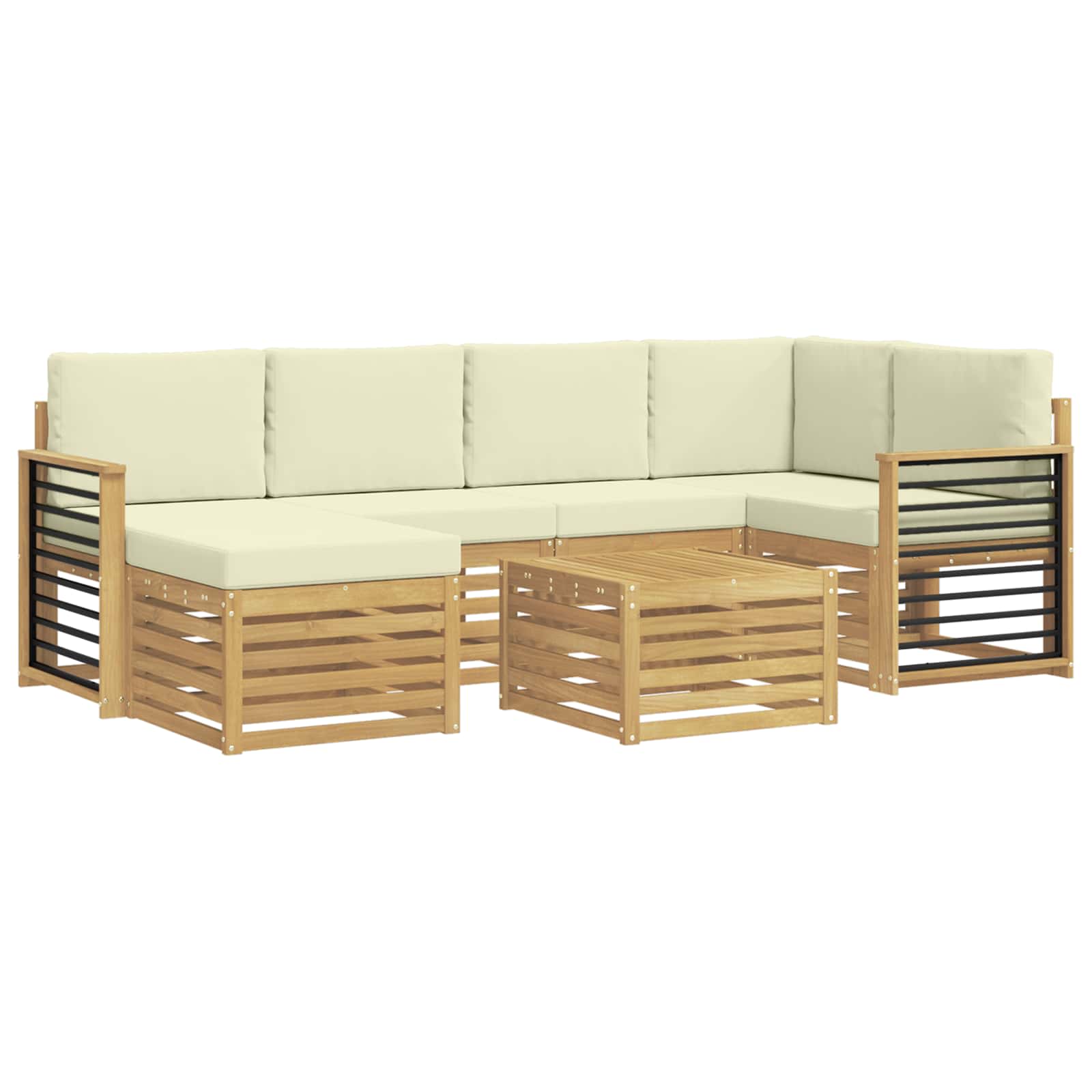 Ensemble de canapés d'extérieur 7 pcs Blanc et crème Polyester - XIOS
