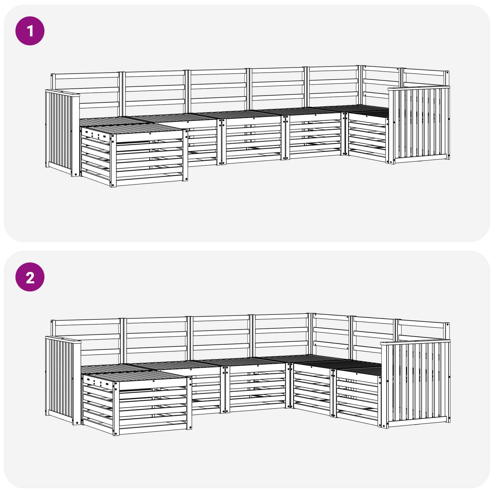 Ensemble de canapés d'extérieur 7 pcs Blanc - XIOS