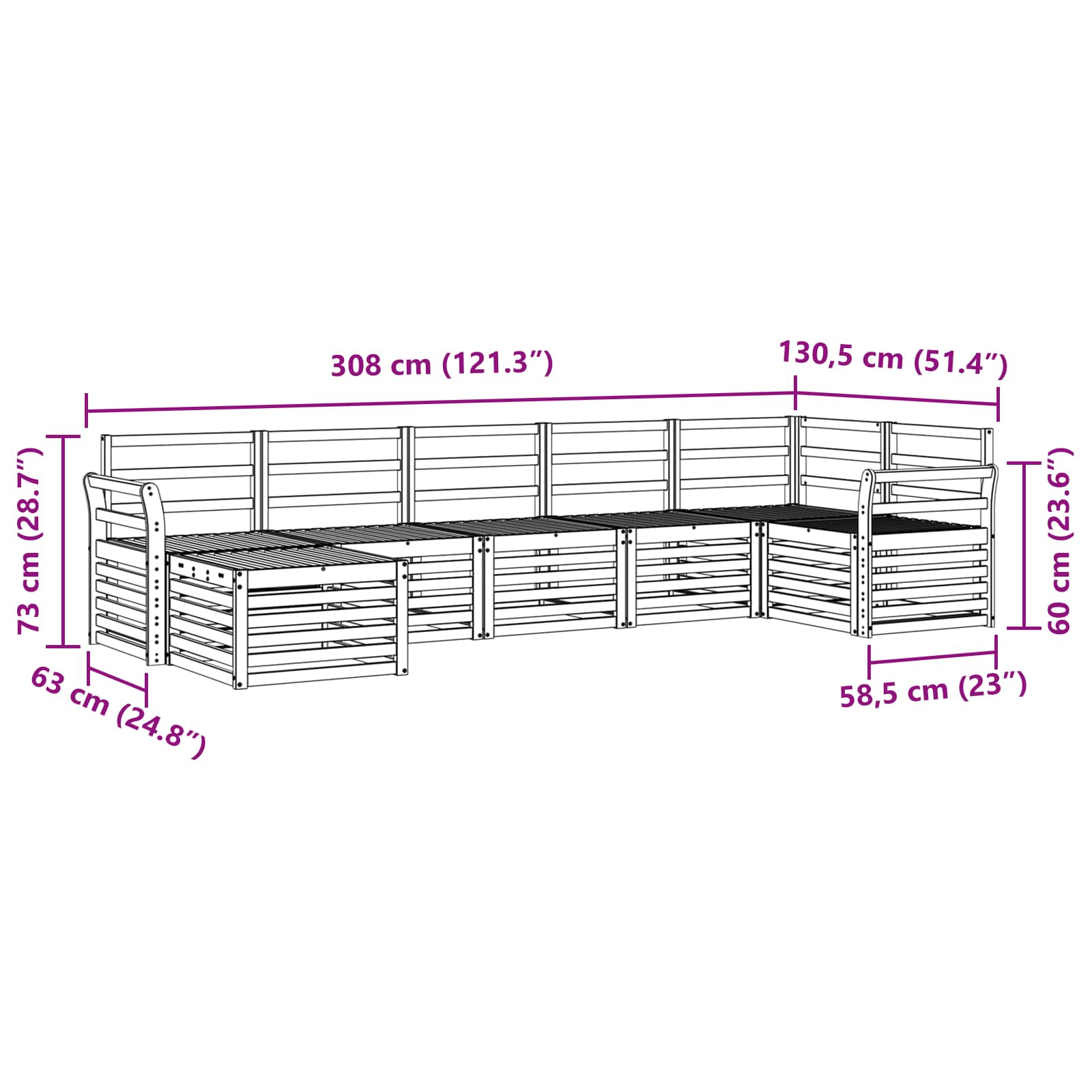 Ensemble de canapés d'extérieur 7 pcs Blanc - XIOS
