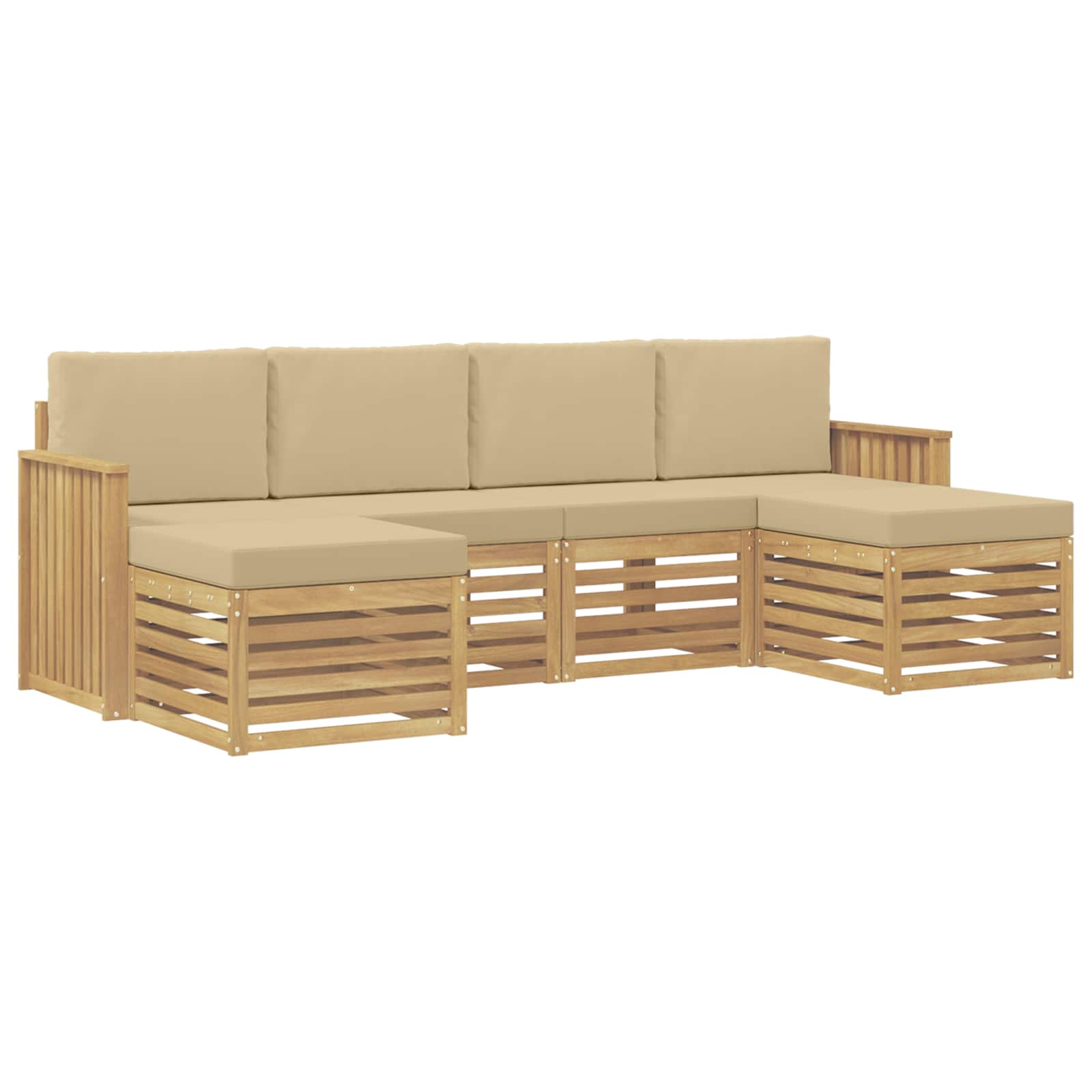 Ensemble de canapés d'extérieur 6 pcs Blanc et Beige - XIOS