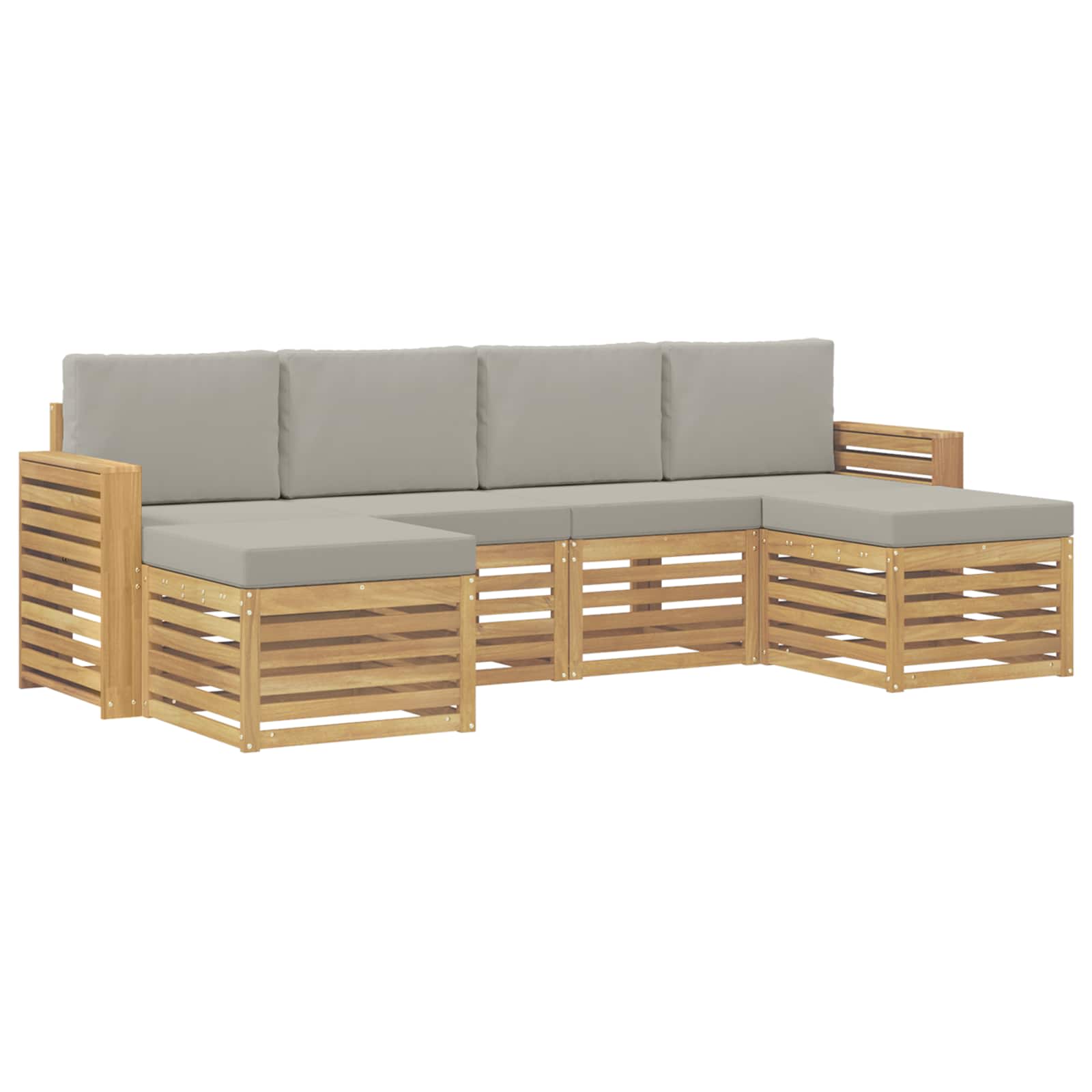 Ensemble de canapés d'extérieur 6 pcs Blanc et gris clair - XIOS