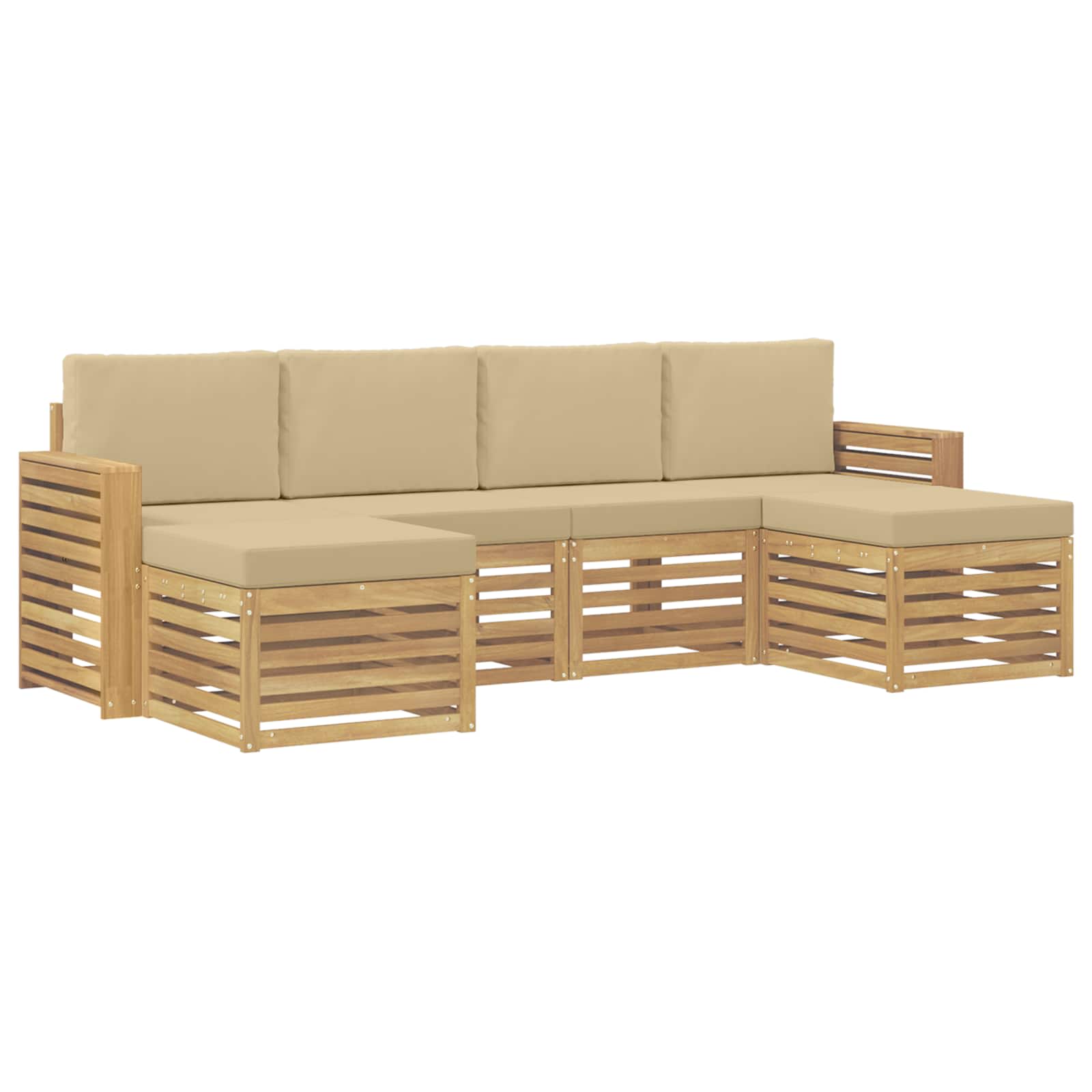 Ensemble de canapés d'extérieur 6 pcs Blanc et Beige - XIOS