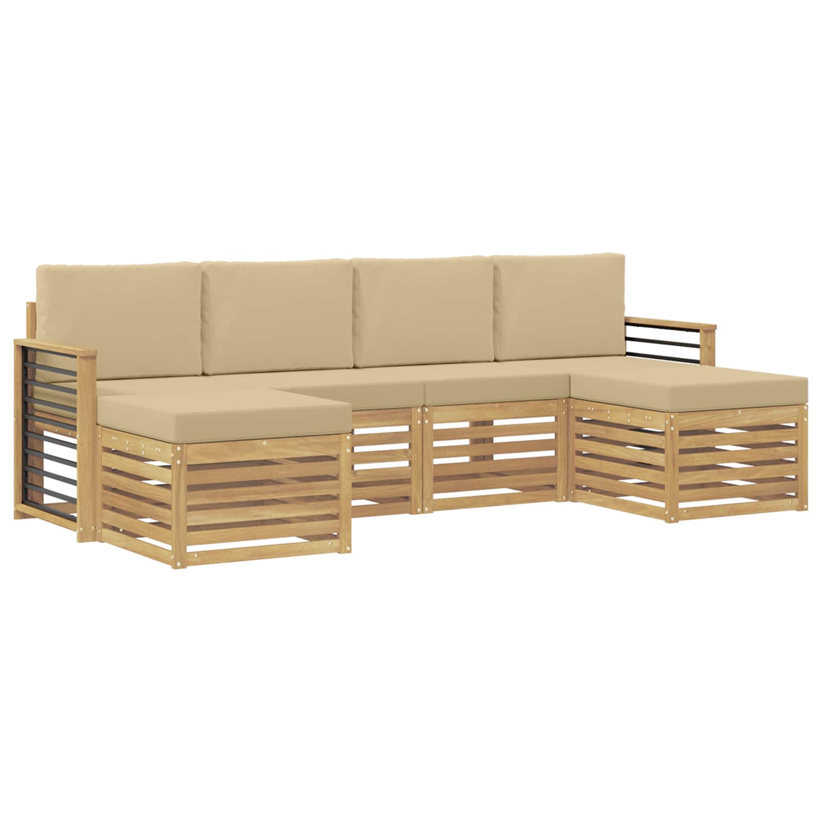 Ensembles de canapés 6 pcs Blanc et Beige Polyester - XIOS