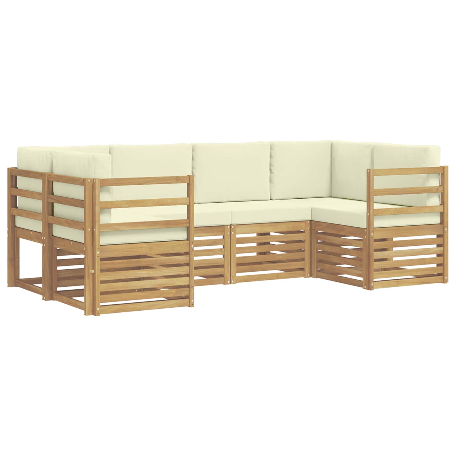Ensemble de canapé d'angle 6 pcs Blanc et crème Polyester - XIOS