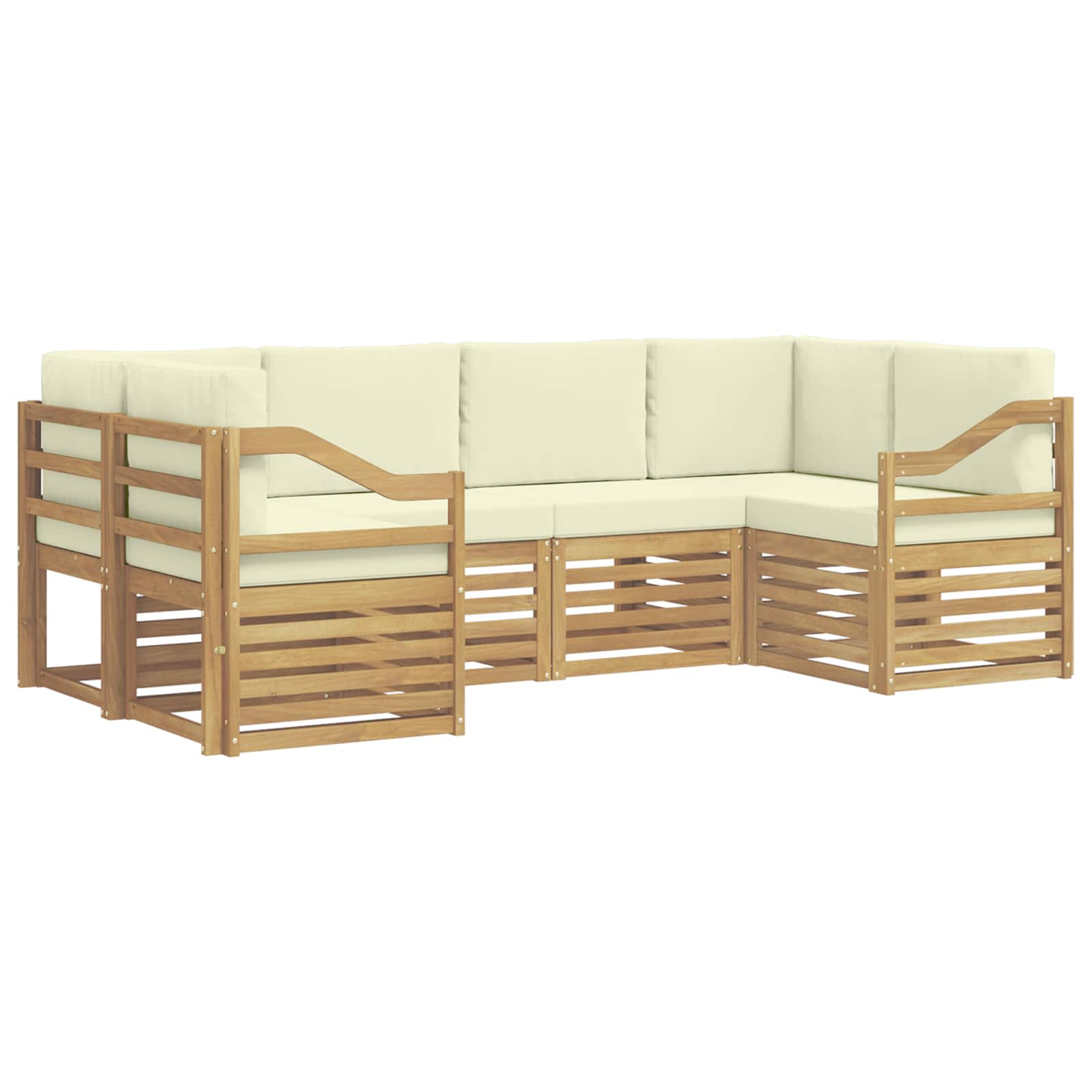 Ensemble de canapé d'angle 6 pcs Blanc et crème Polyester - XIOS