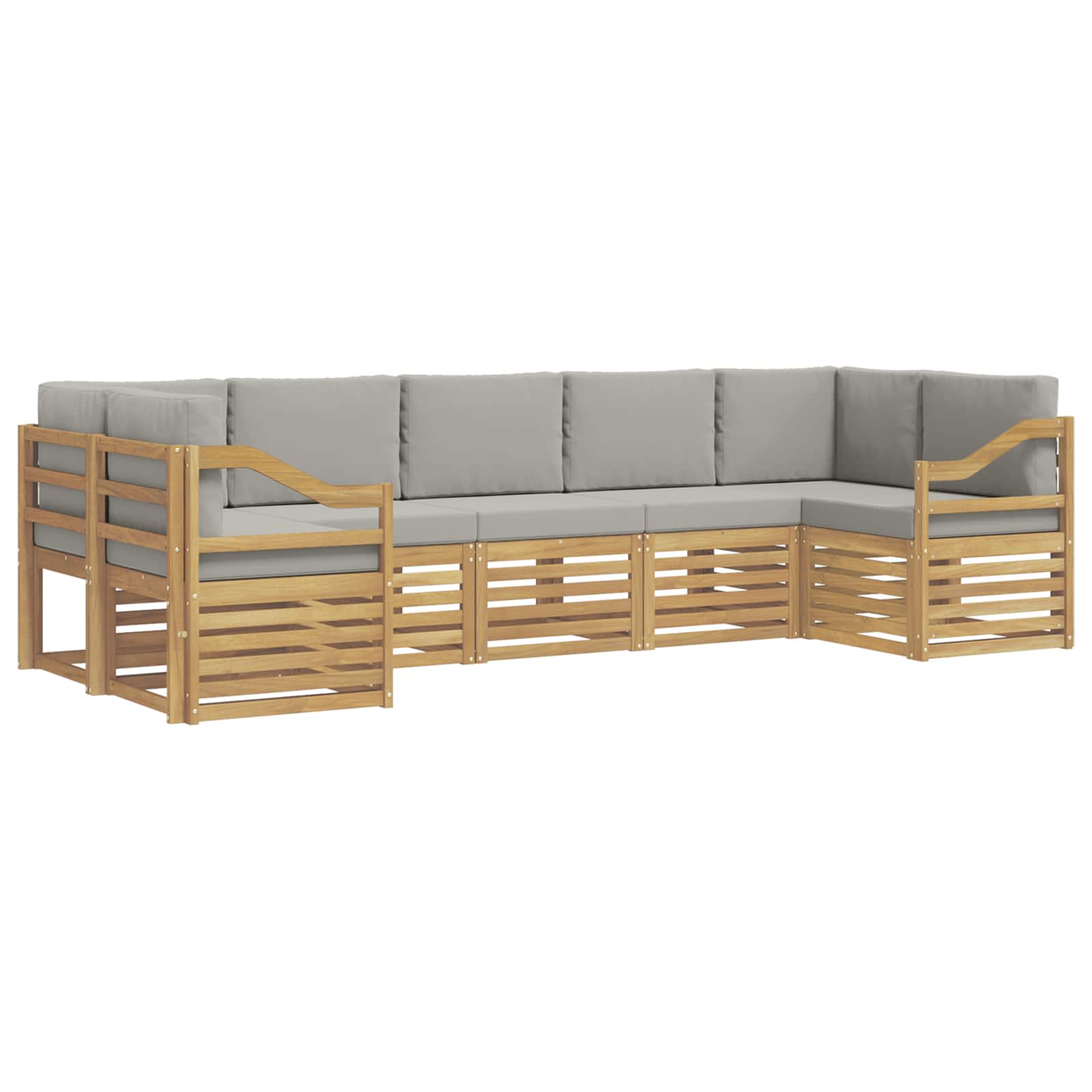 Ensemble de canapé d'angle 7 pcs Blanc et gris clair - XIOS