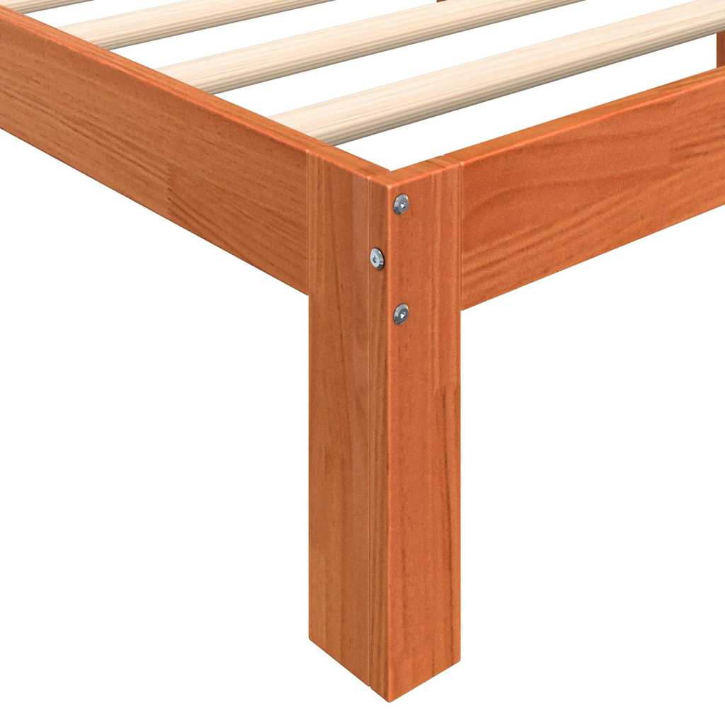 Cadre de lit avec tête de lit Brun cire 203.5 x 205.5 x 69.5 cm - XIOS