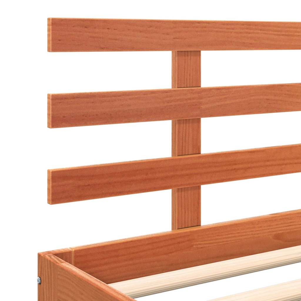Cadre de lit avec tête de lit Brun cire 203.5 x 205.5 x 69.5 cm - XIOS