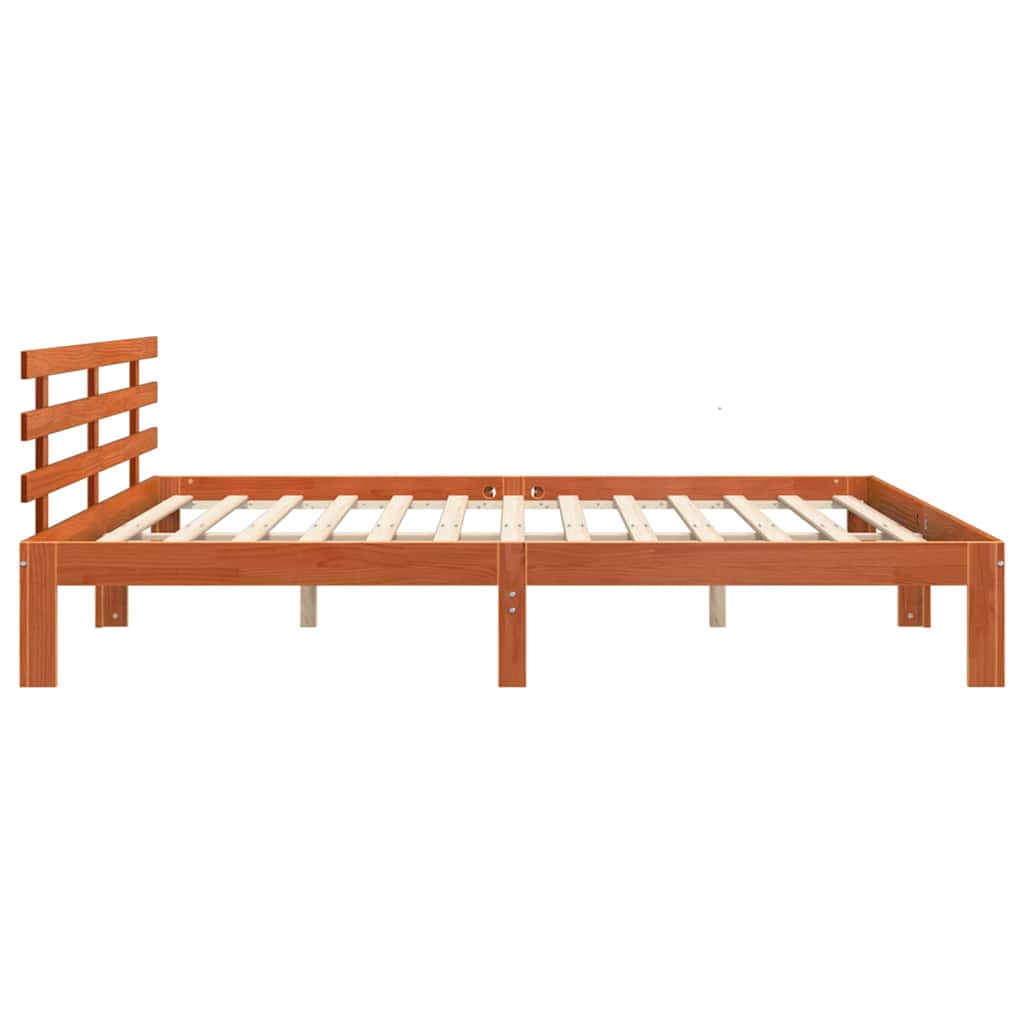 Cadre de lit avec tête de lit Brun cire 203.5 x 205.5 x 69.5 cm - XIOS