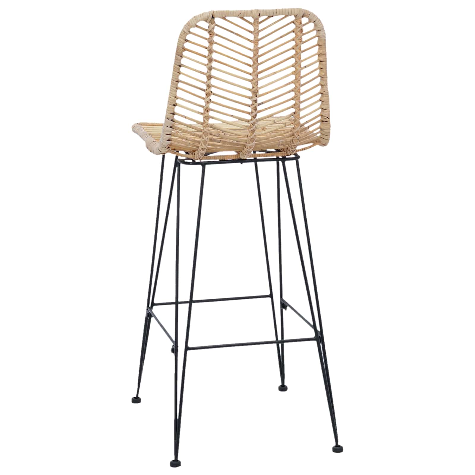 Chaise de bar 2 pc Naturel 44 x 52 x 111 cm Rotin et métal